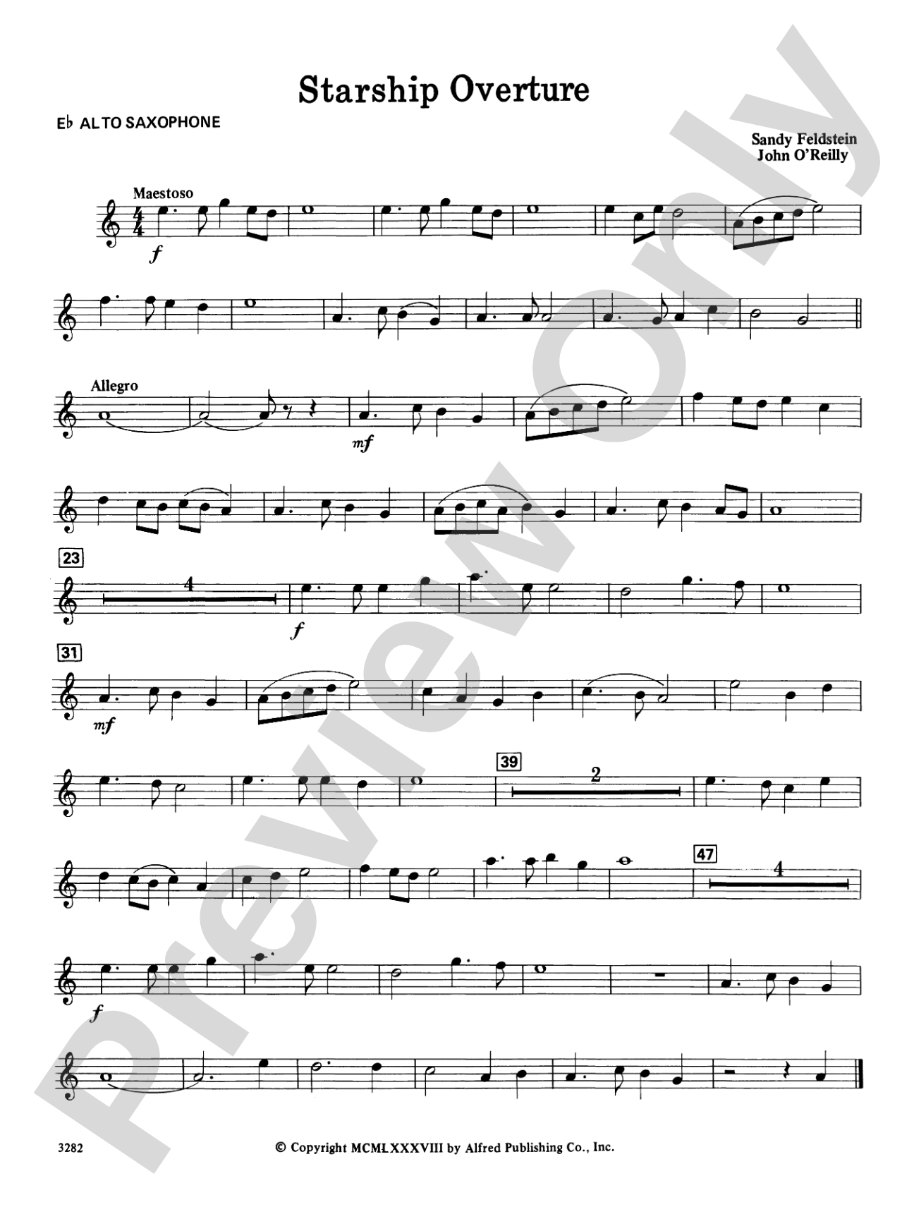 Starship Overture: E-flat Alto Saxophone