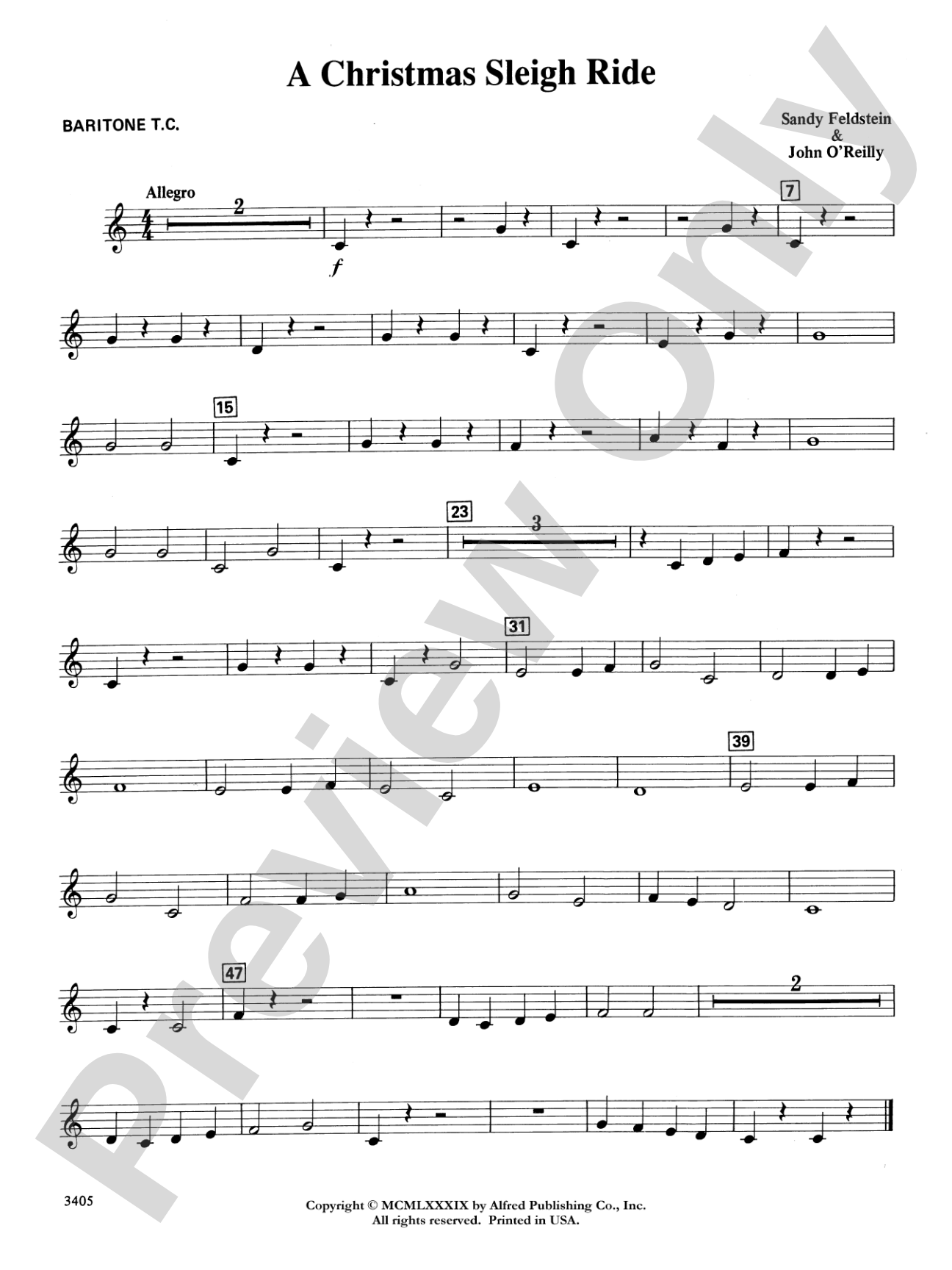 A Christmas Sleigh Ride: Baritone T.C.