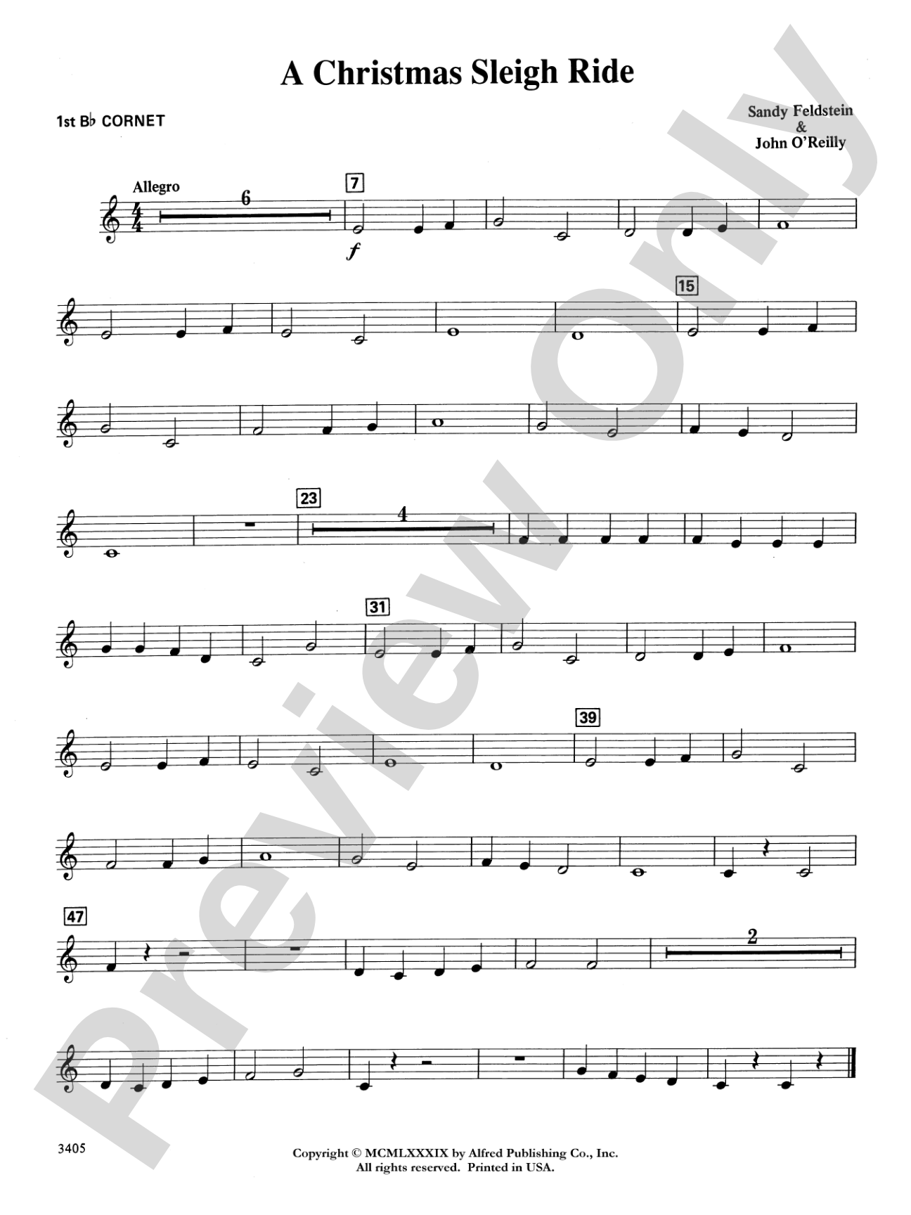 A Christmas Sleigh Ride: 1st B-flat Cornet