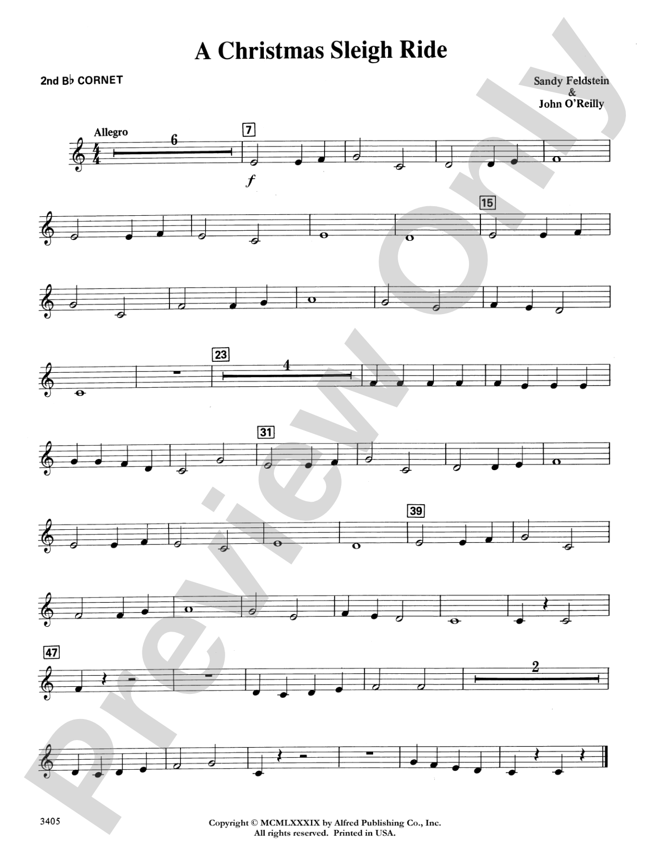 A Christmas Sleigh Ride: 2nd B-flat Cornet