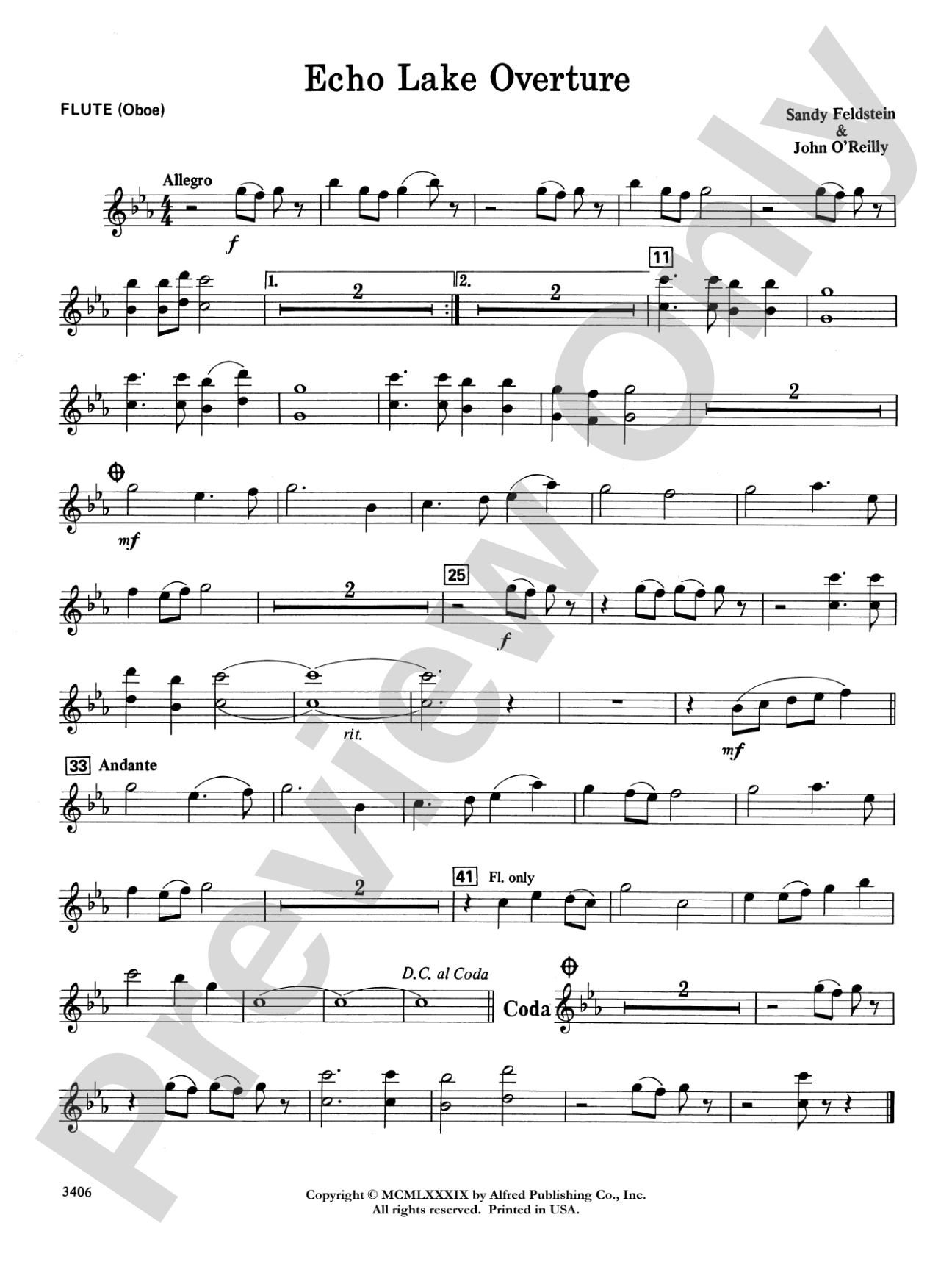 Echo Lake Overture: Flute
