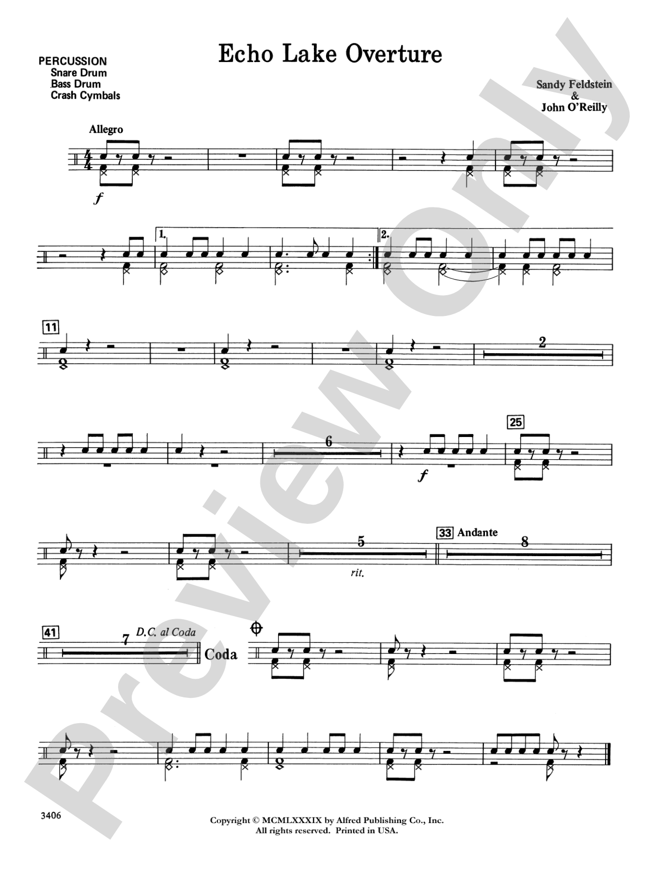 Echo Lake Overture: 1st Percussion