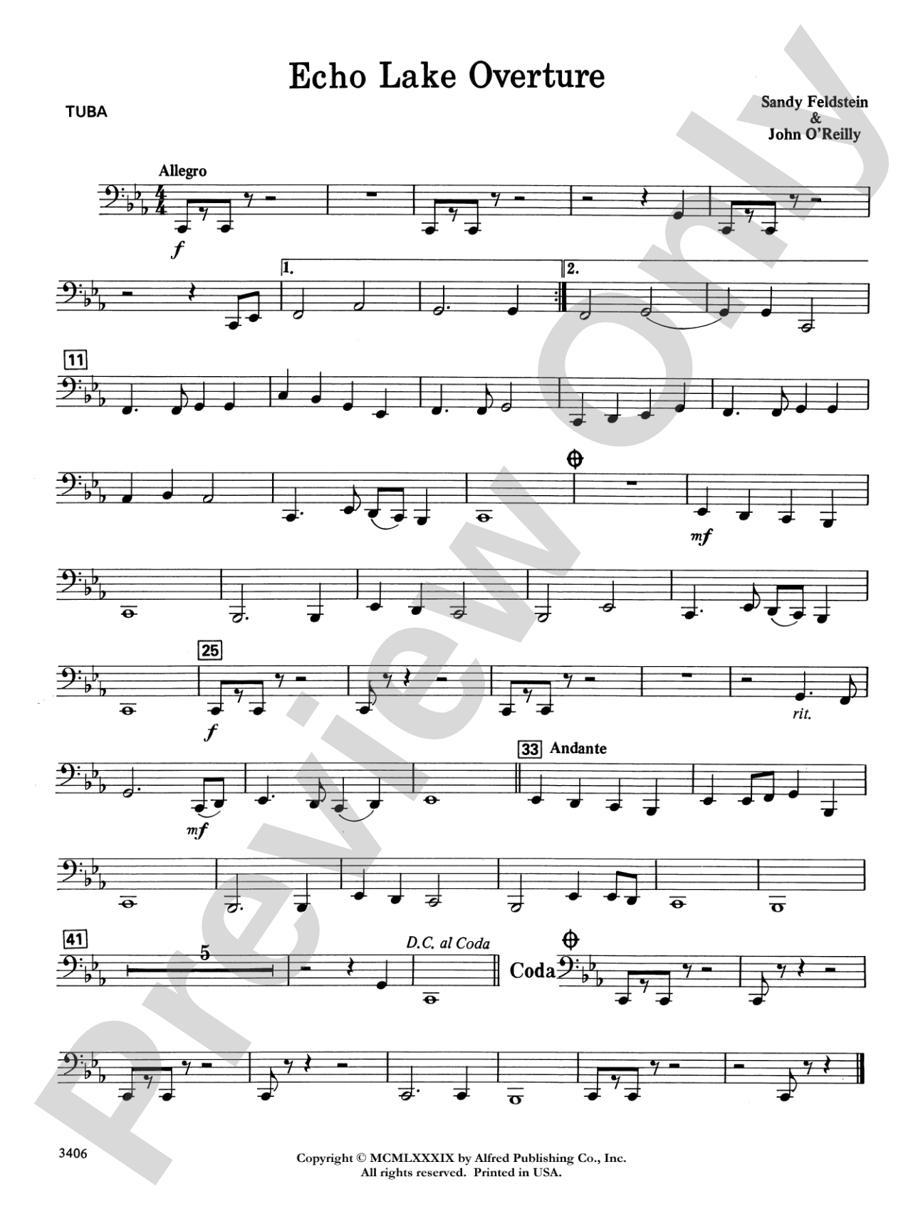 Echo Lake Overture: Tuba