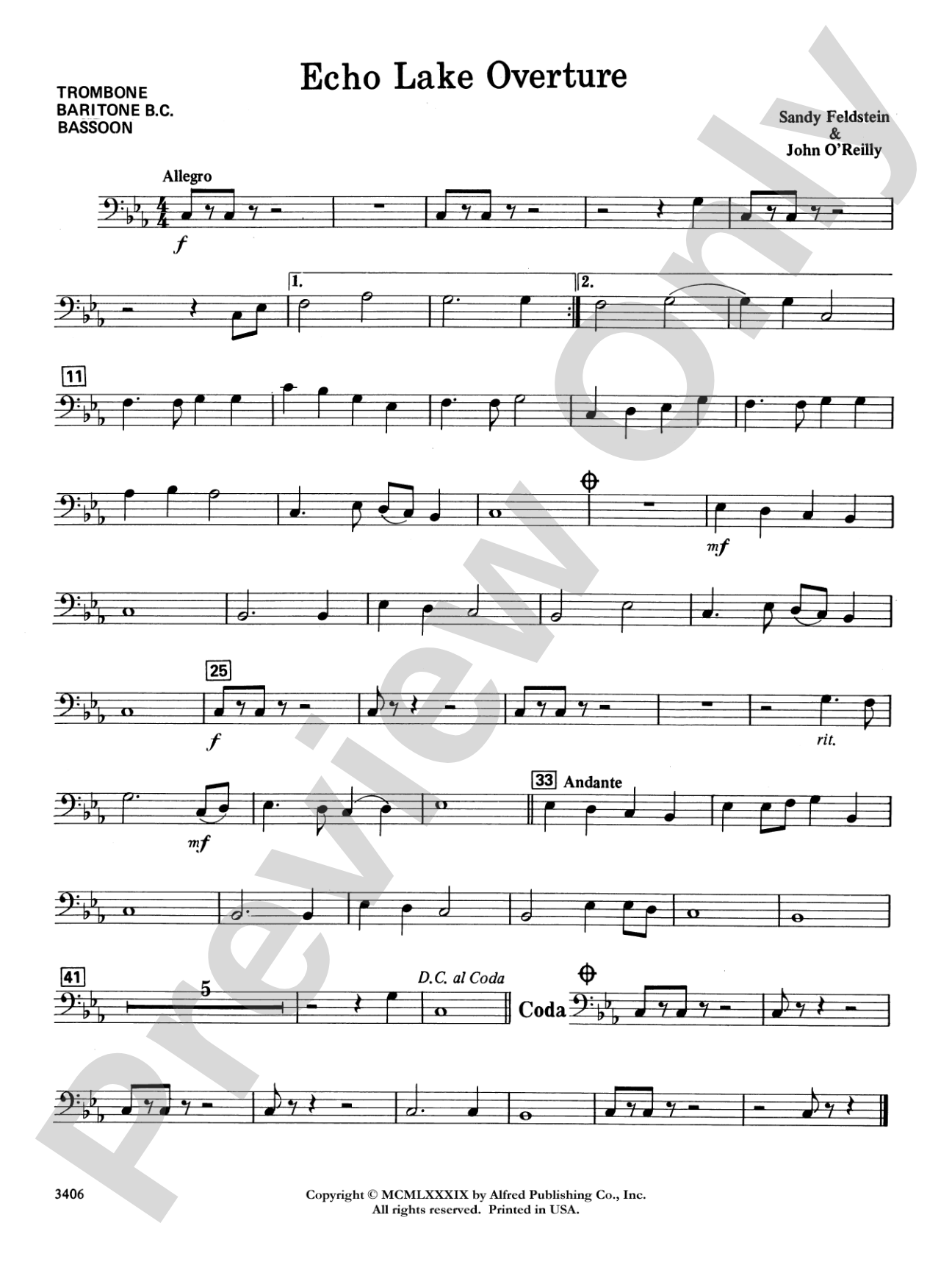 Echo Lake Overture: 1st Trombone