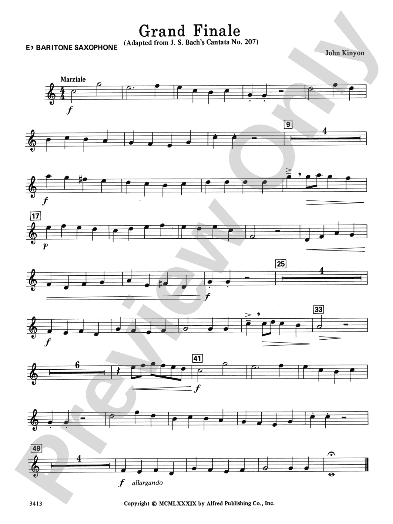 Grand Finale: E-flat Baritone Saxophone