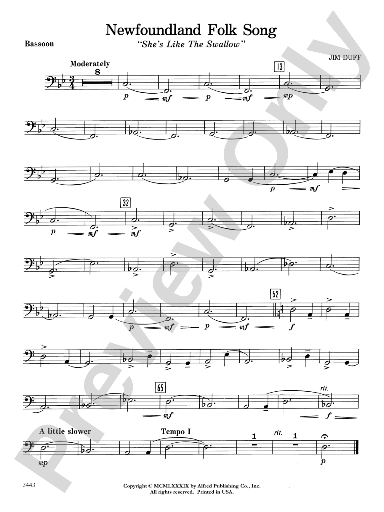 Newfoundland Folk Song: Bassoon