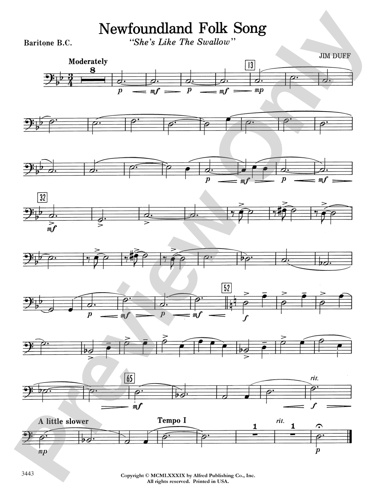 Newfoundland Folk Song: Baritone B.C.