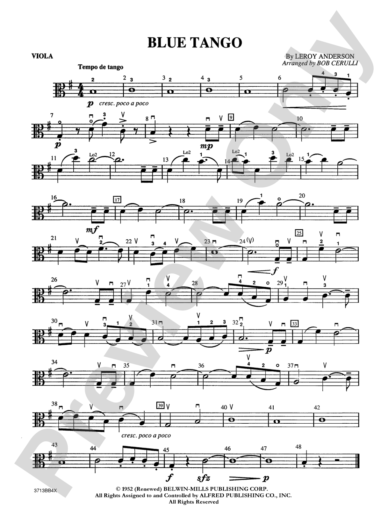 Blue Tango: Viola
