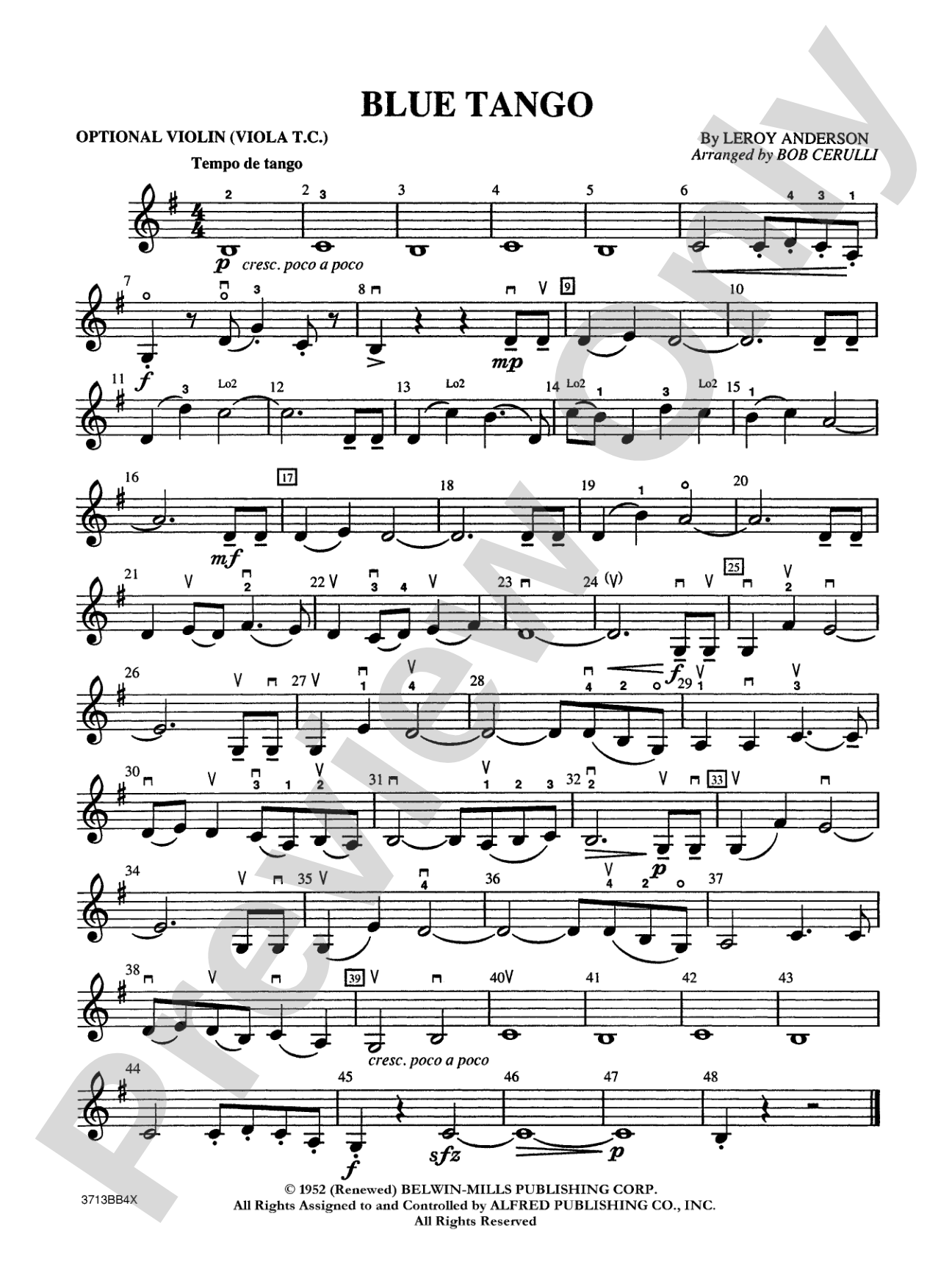 Blue Tango: 2nd Violin