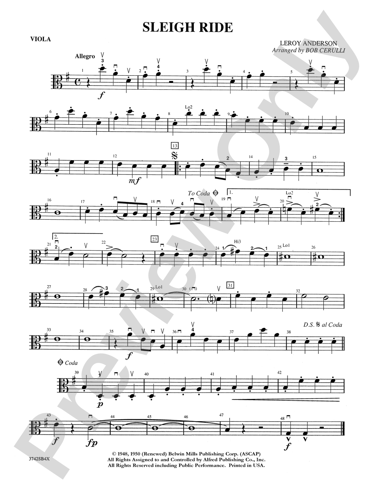 Sleigh Ride: Viola