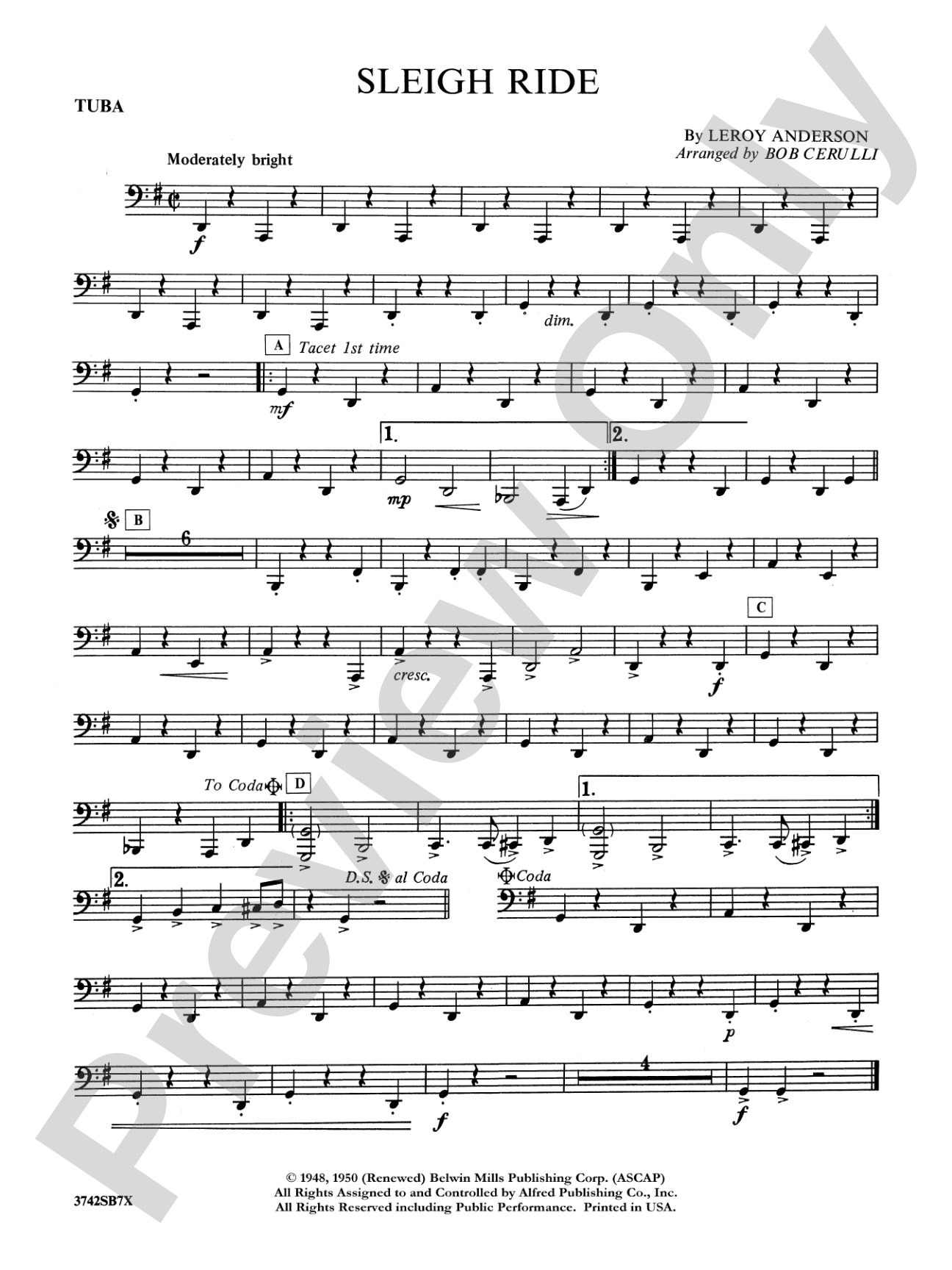 Sleigh Ride: Tuba