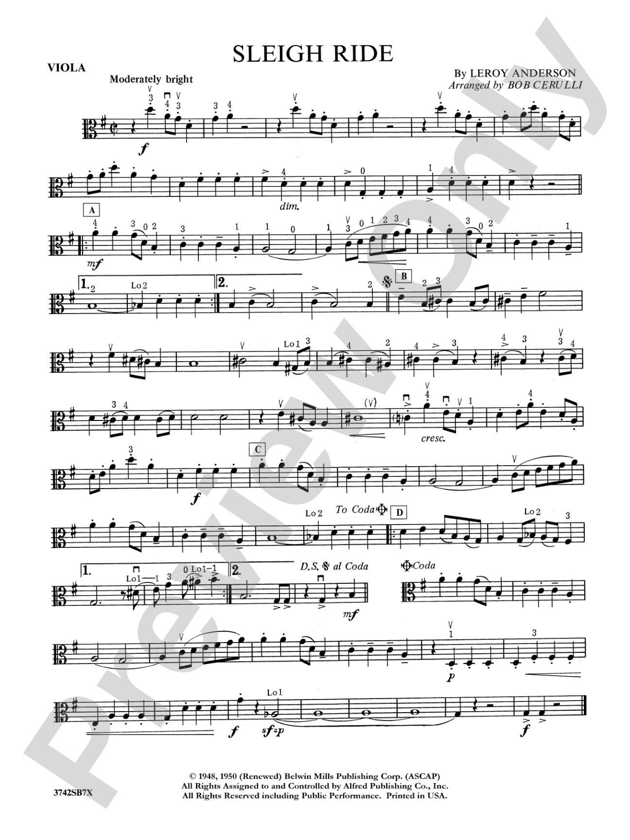 Sleigh Ride: Viola