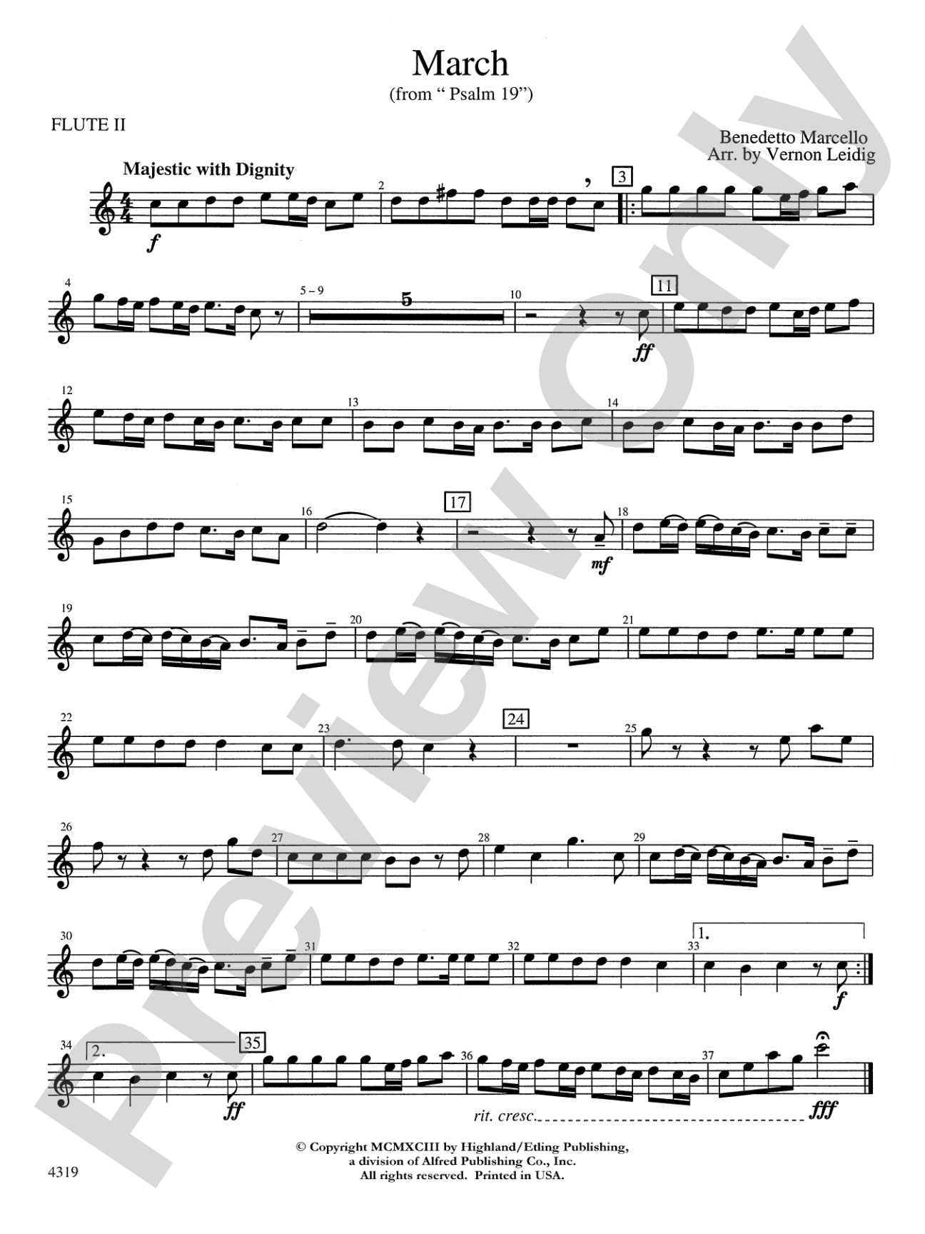 March from "Psalm 19": 2nd Flute