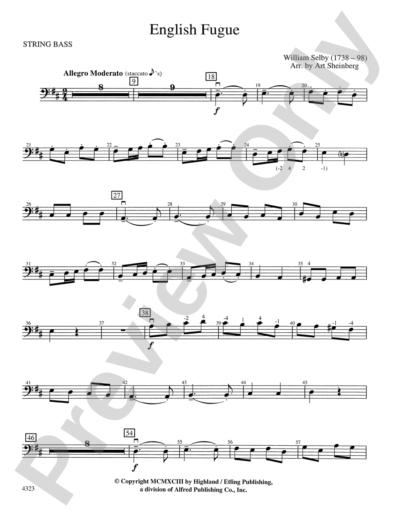 English Fugue: String Bass