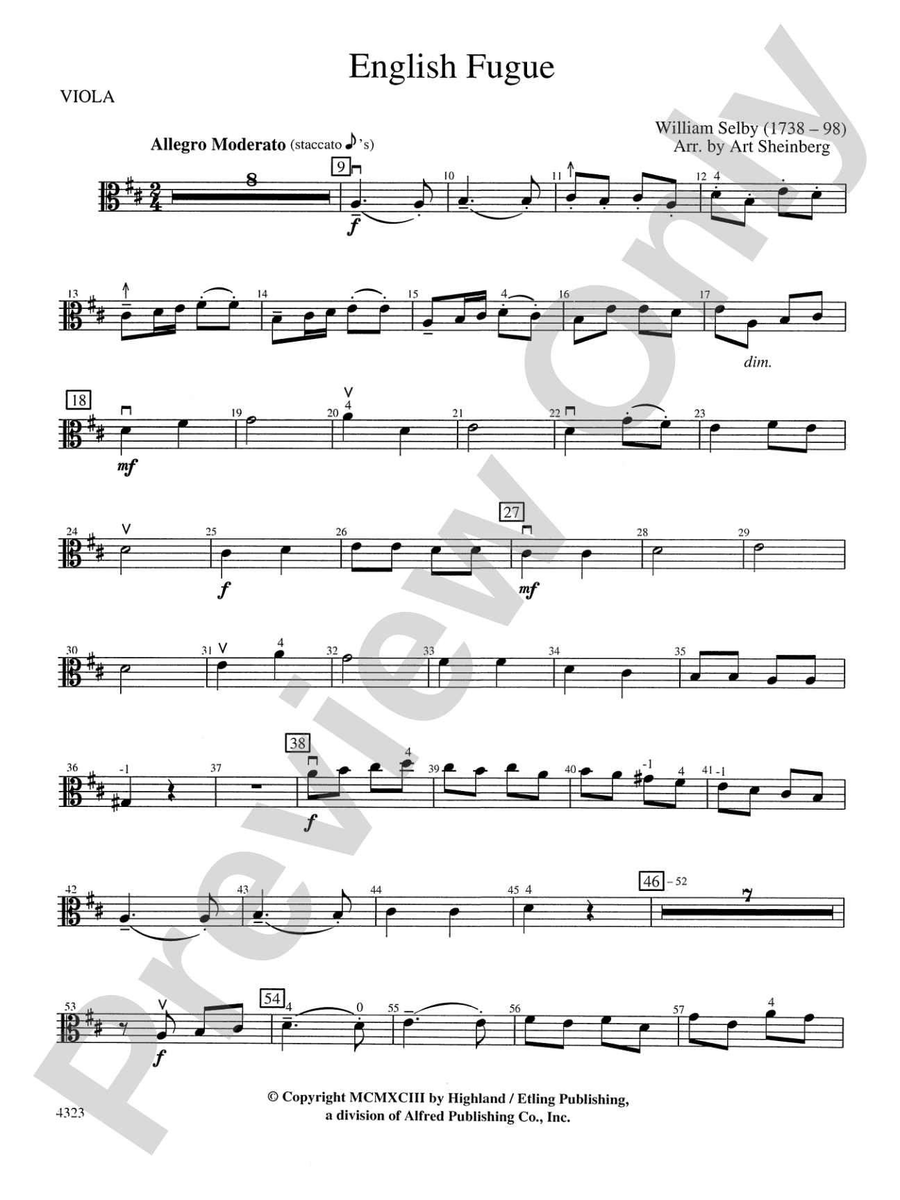 English Fugue: Viola