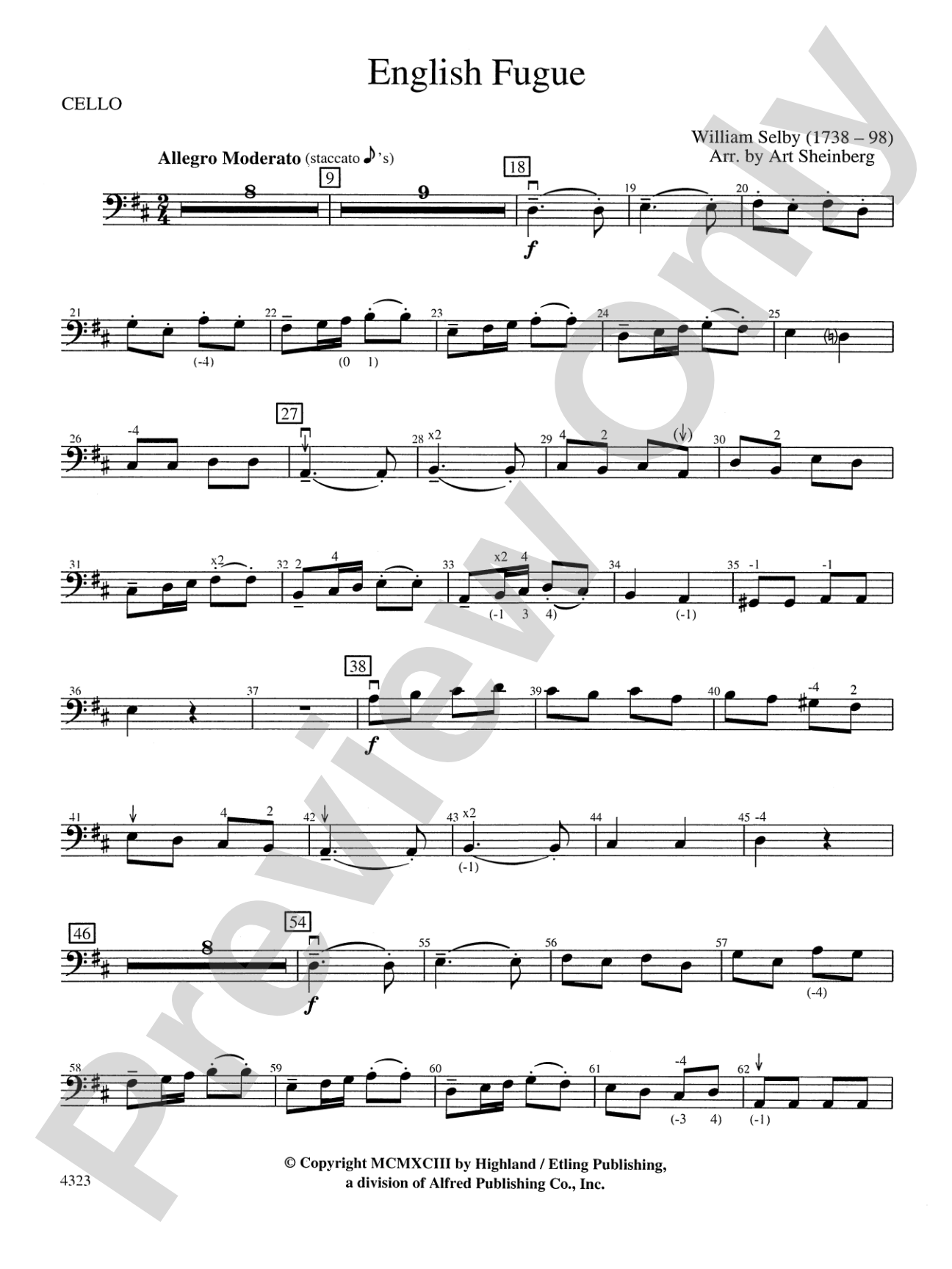 English Fugue: Cello