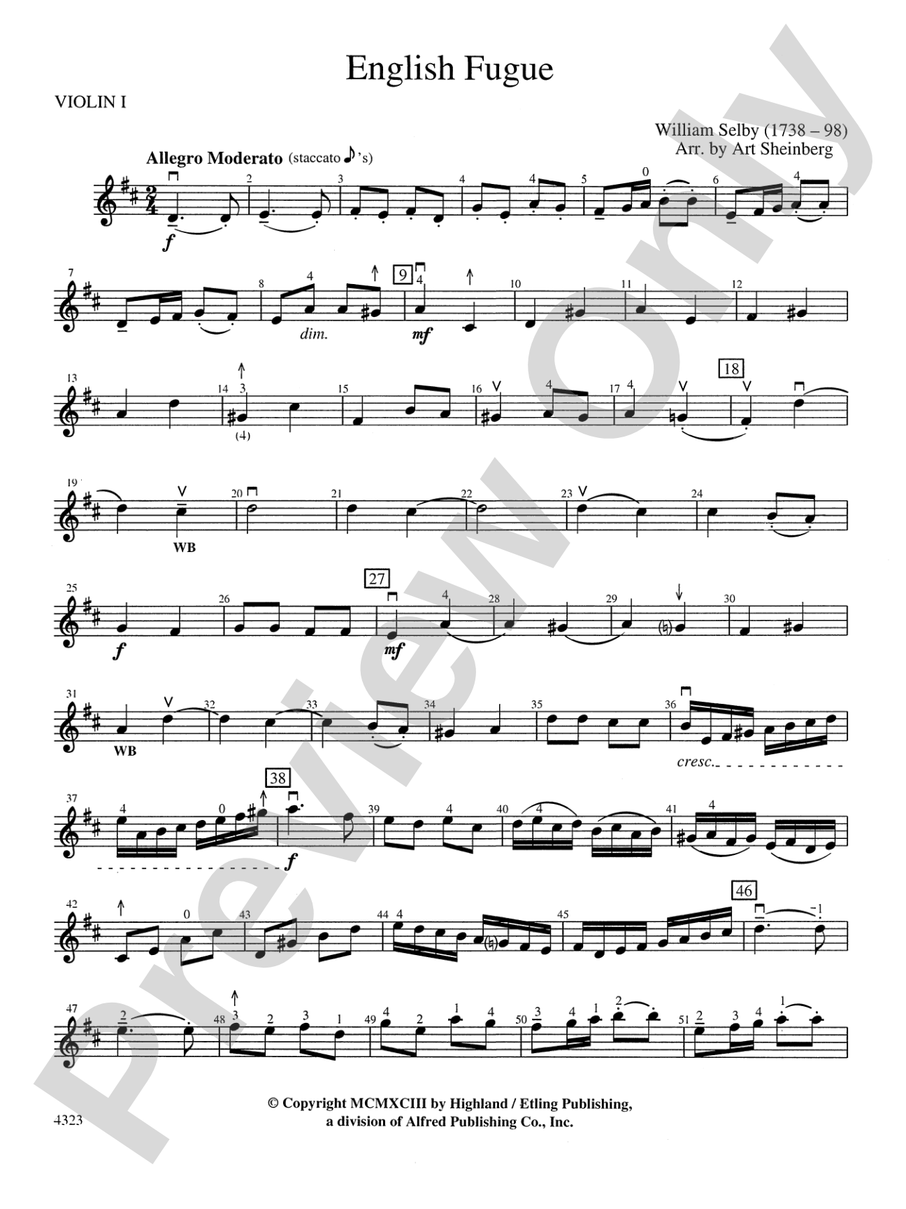 English Fugue: 1st Violin