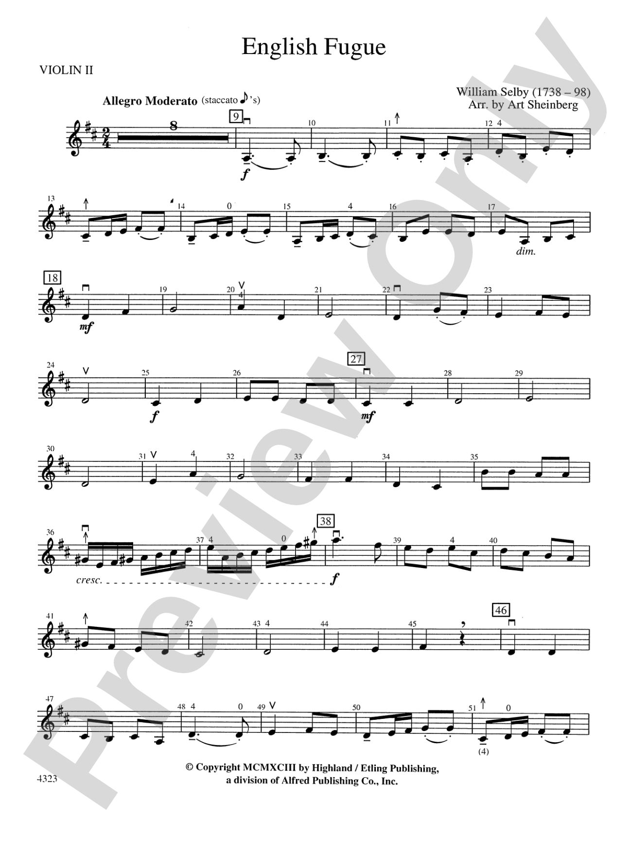 English Fugue: 2nd Violin