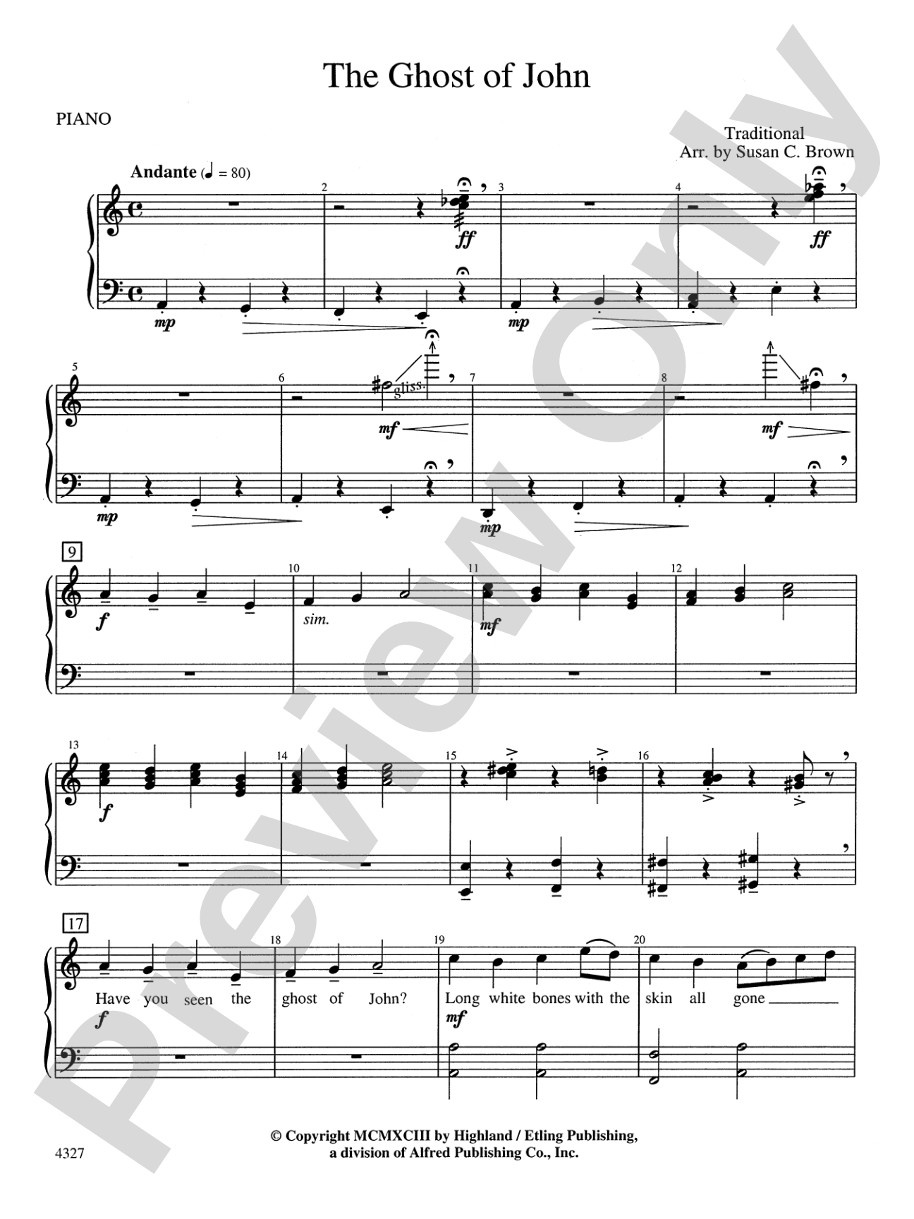 The Ghost of John: Piano Accompaniment