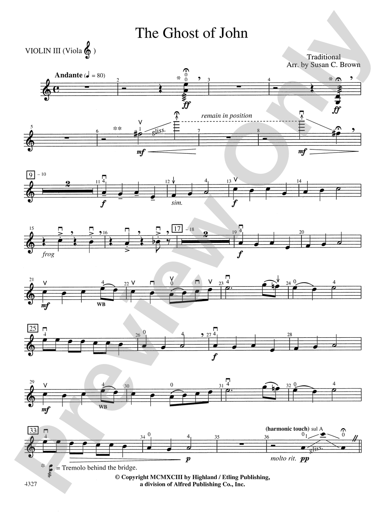 The Ghost of John: 3rd Violin (Viola [TC])