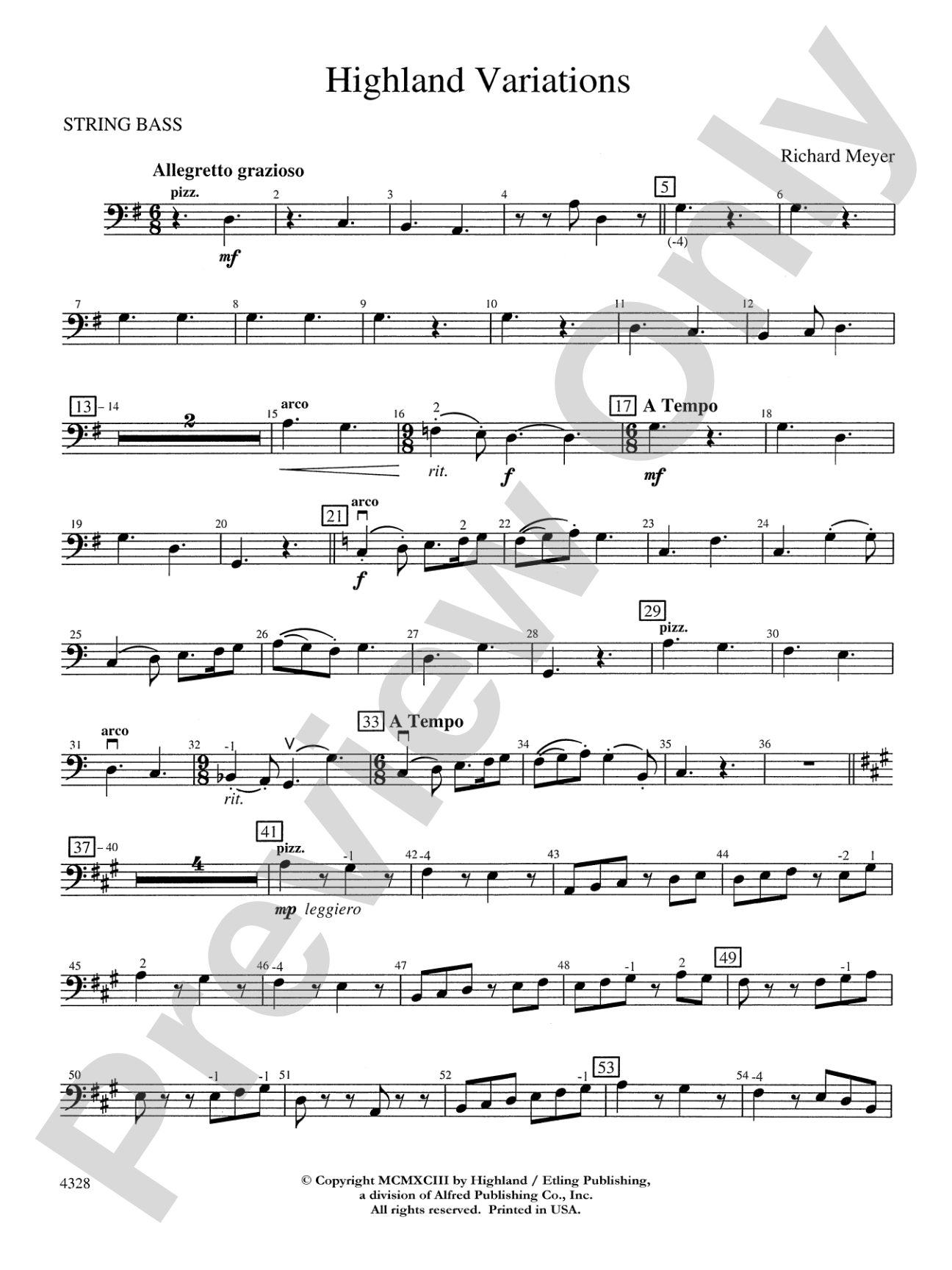 Highland Variations: String Bass