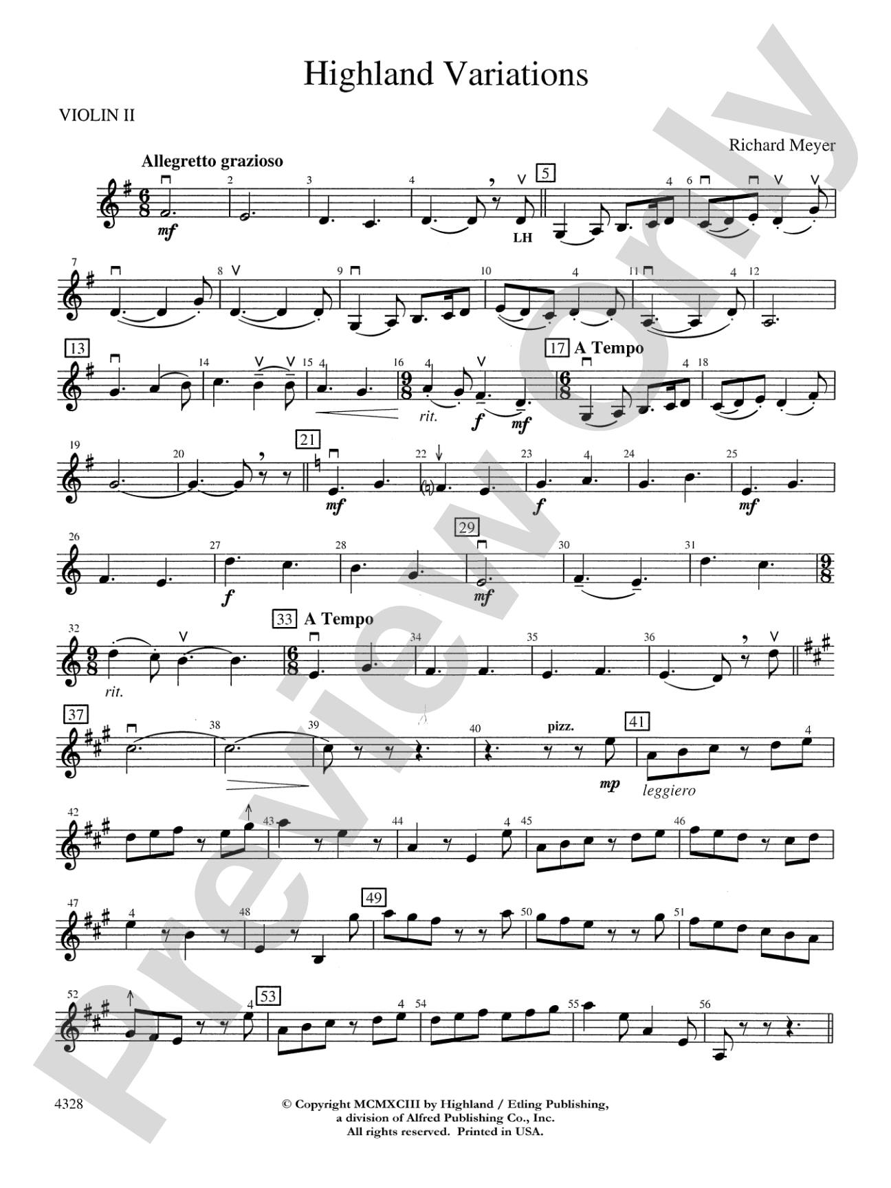 Highland Variations: 2nd Violin