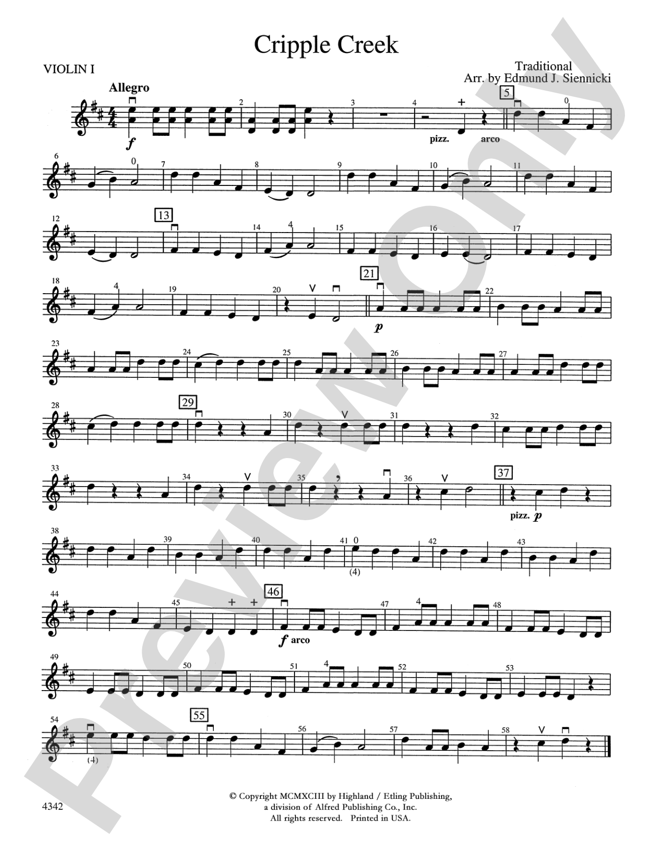 Cripple Creek: 1st Violin