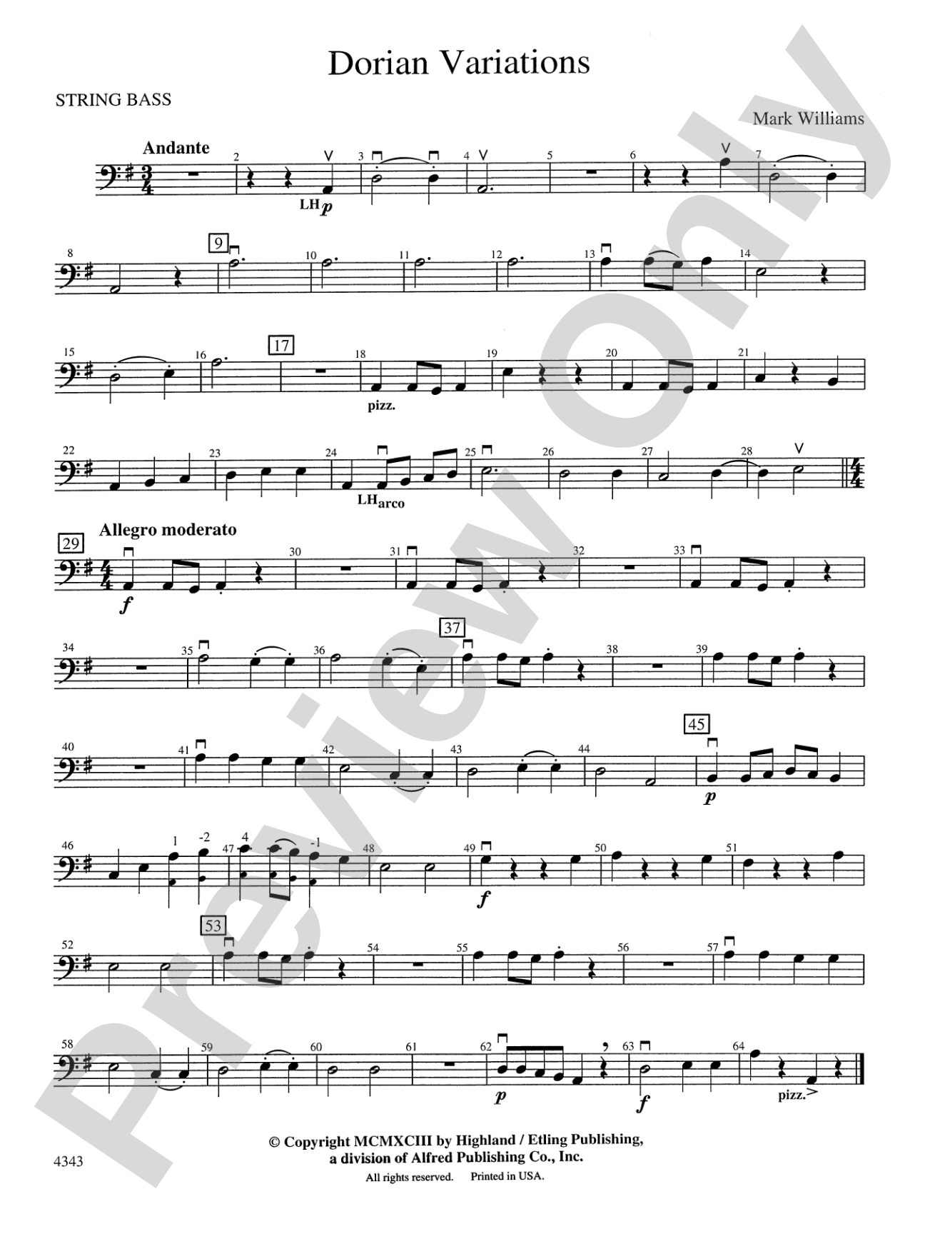 Dorian Variations: String Bass