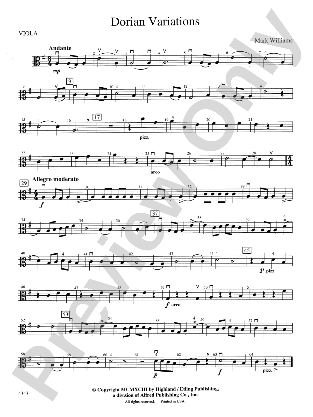 Dorian Variations: Viola