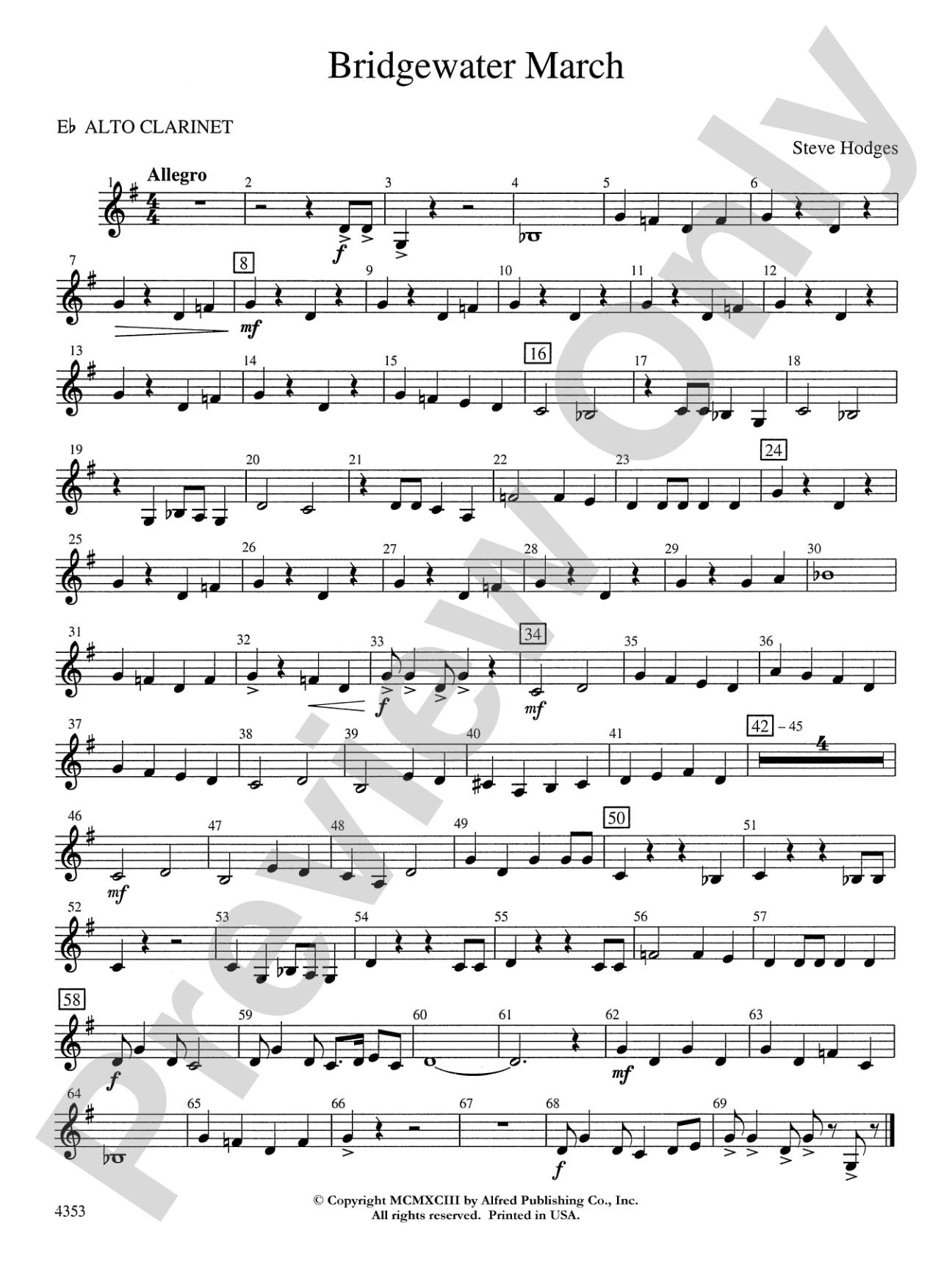 Bridgewater March: E-flat Alto Clarinet