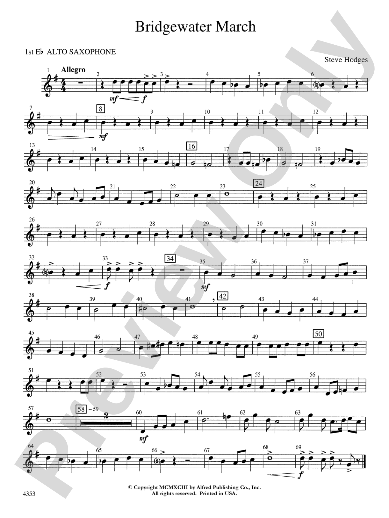 Bridgewater March: E-flat Alto Saxophone