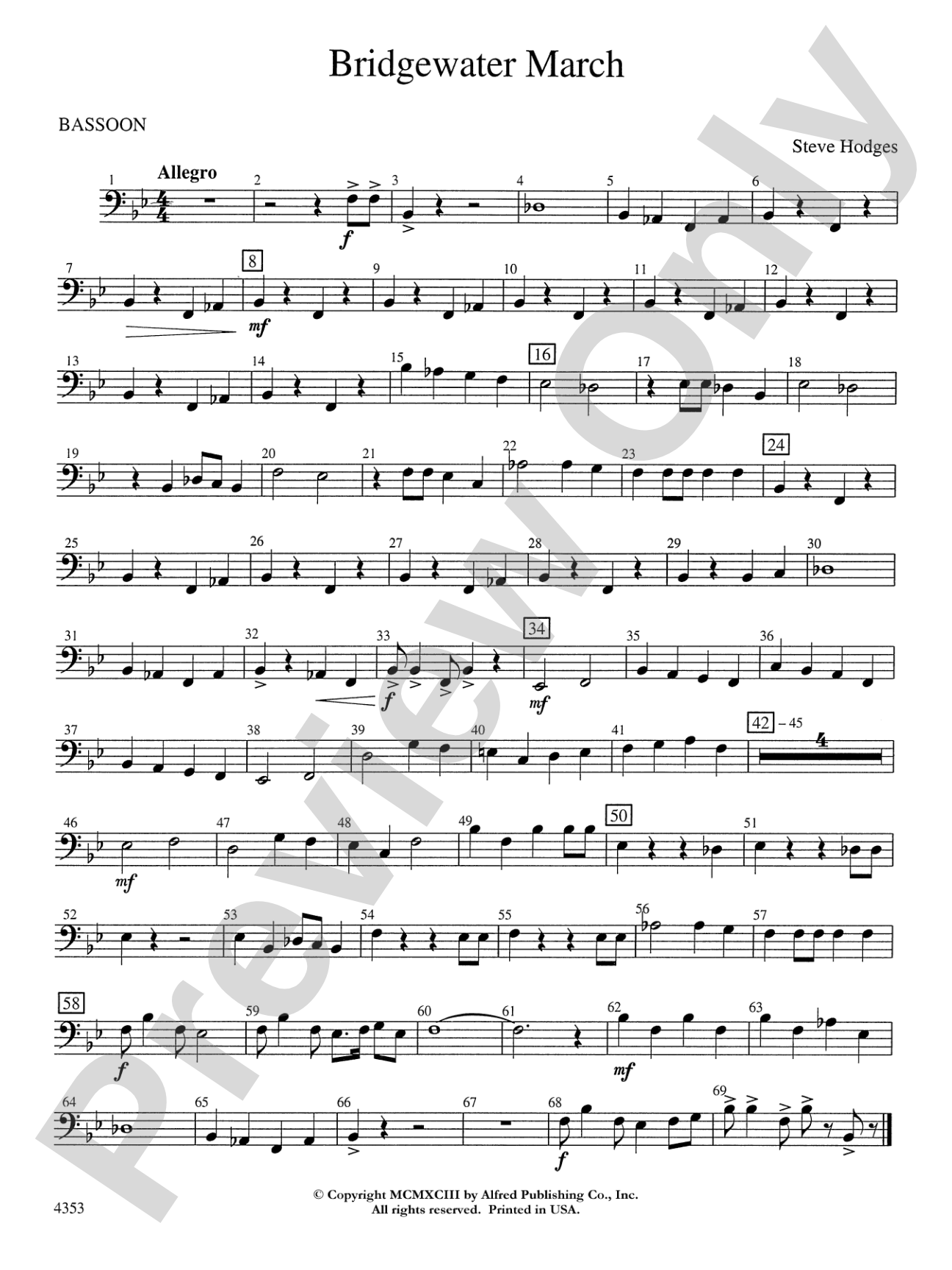 Bridgewater March: Bassoon