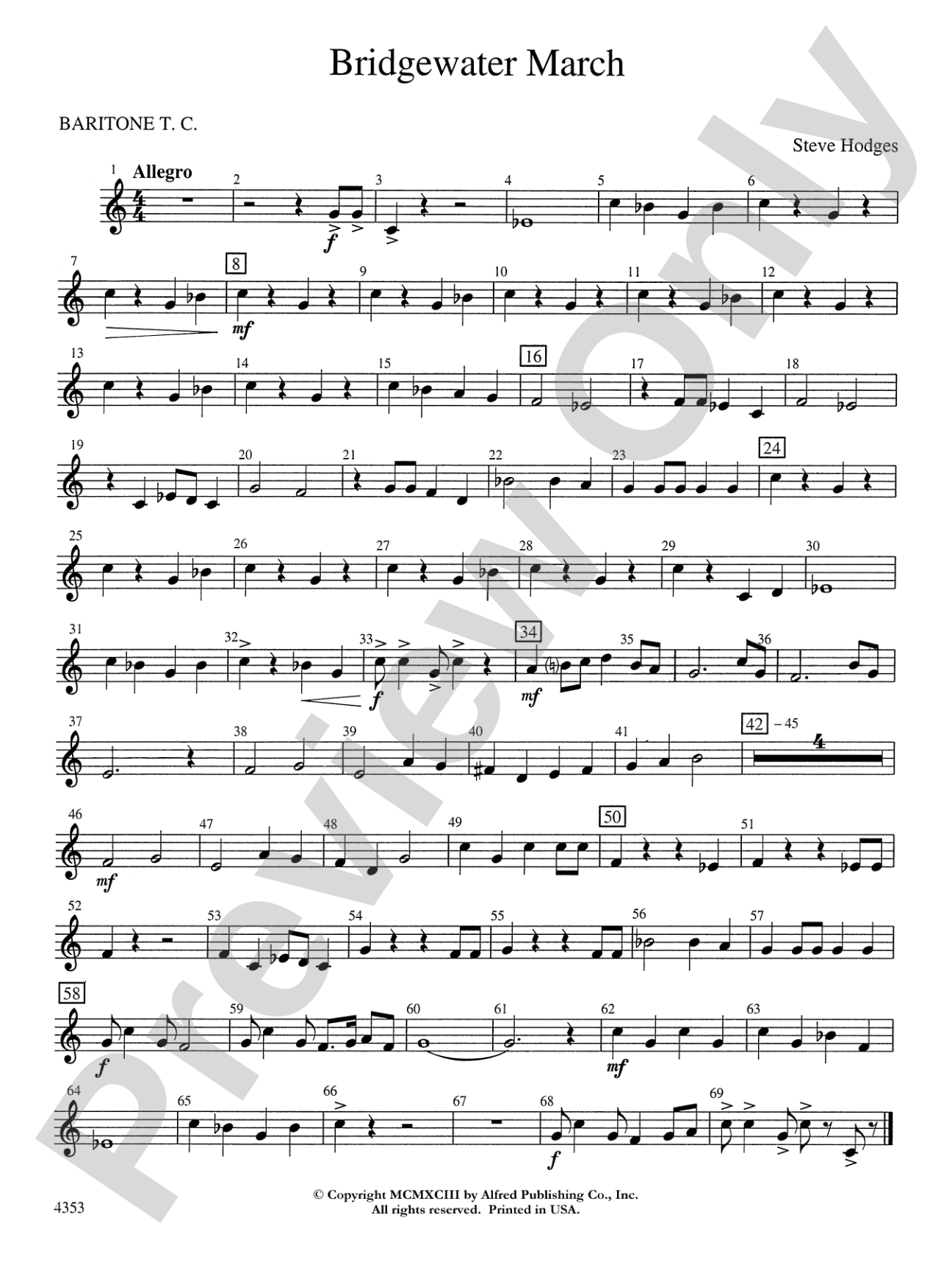 Bridgewater March: Baritone T.C.