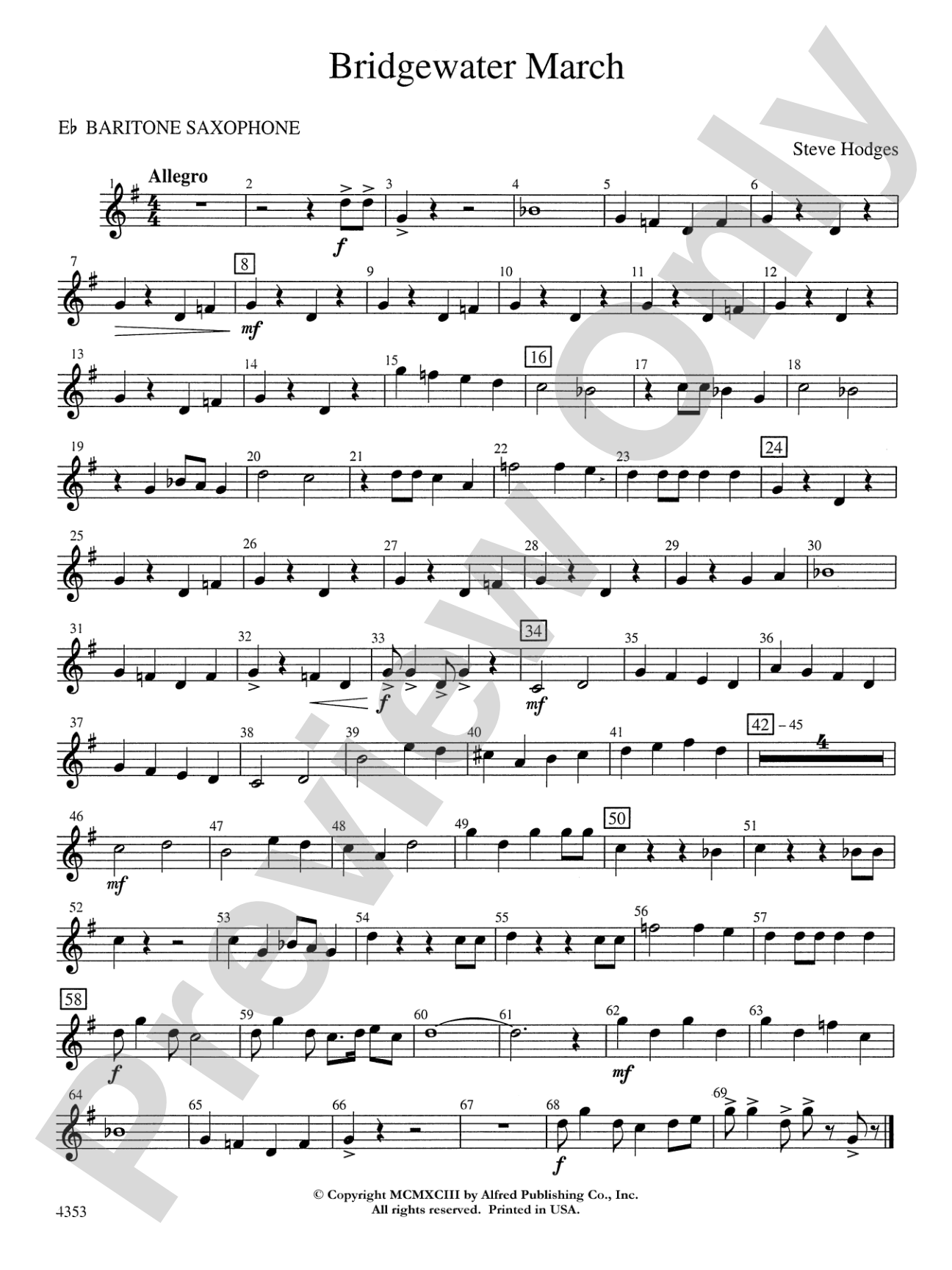 Bridgewater March: E-flat Baritone Saxophone