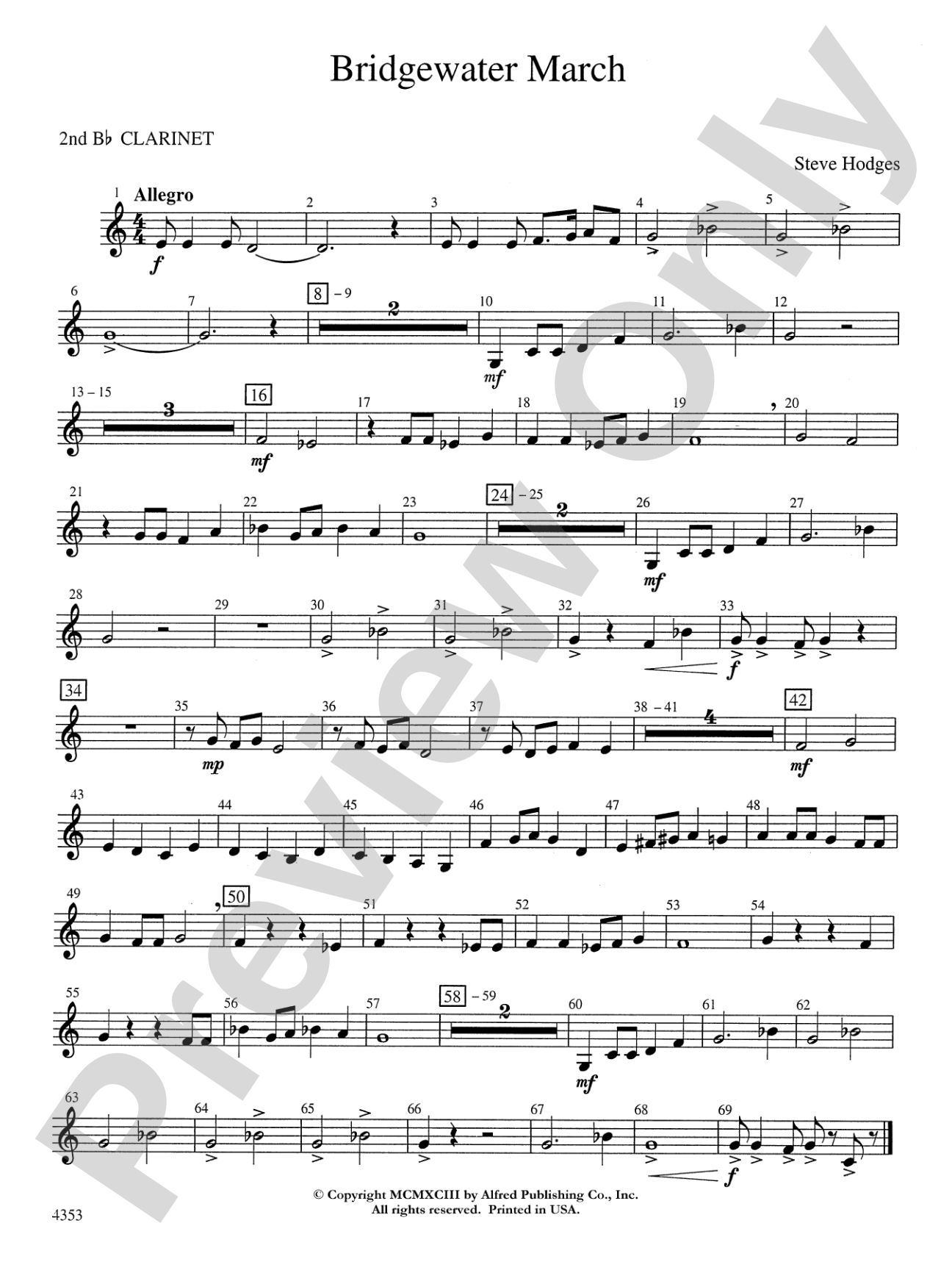Bridgewater March: 2nd B-flat Clarinet