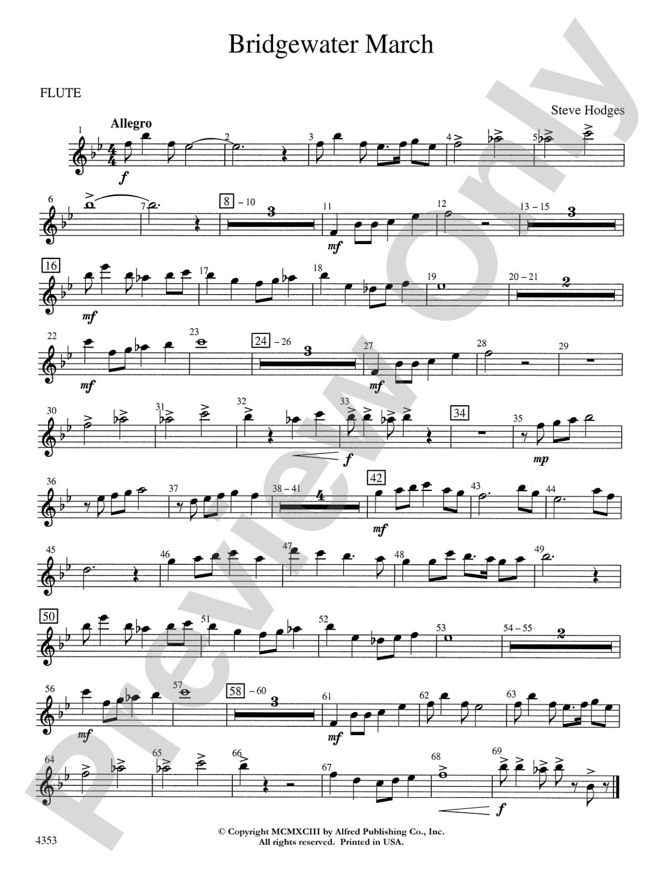 Bridgewater March: Flute