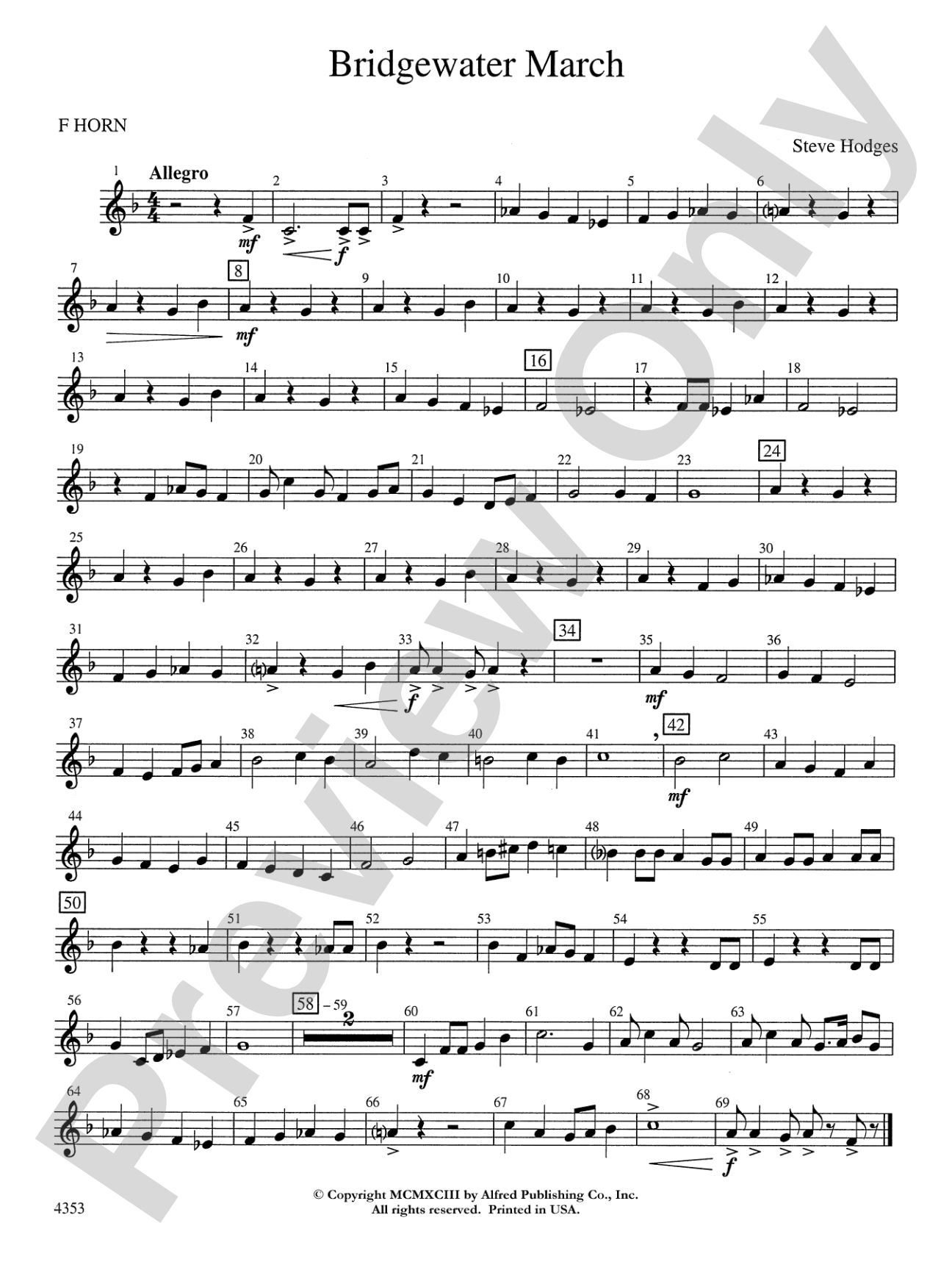 Bridgewater March: 1st F Horn