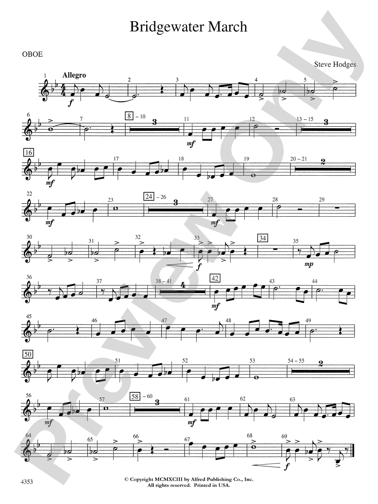 Bridgewater March: Oboe