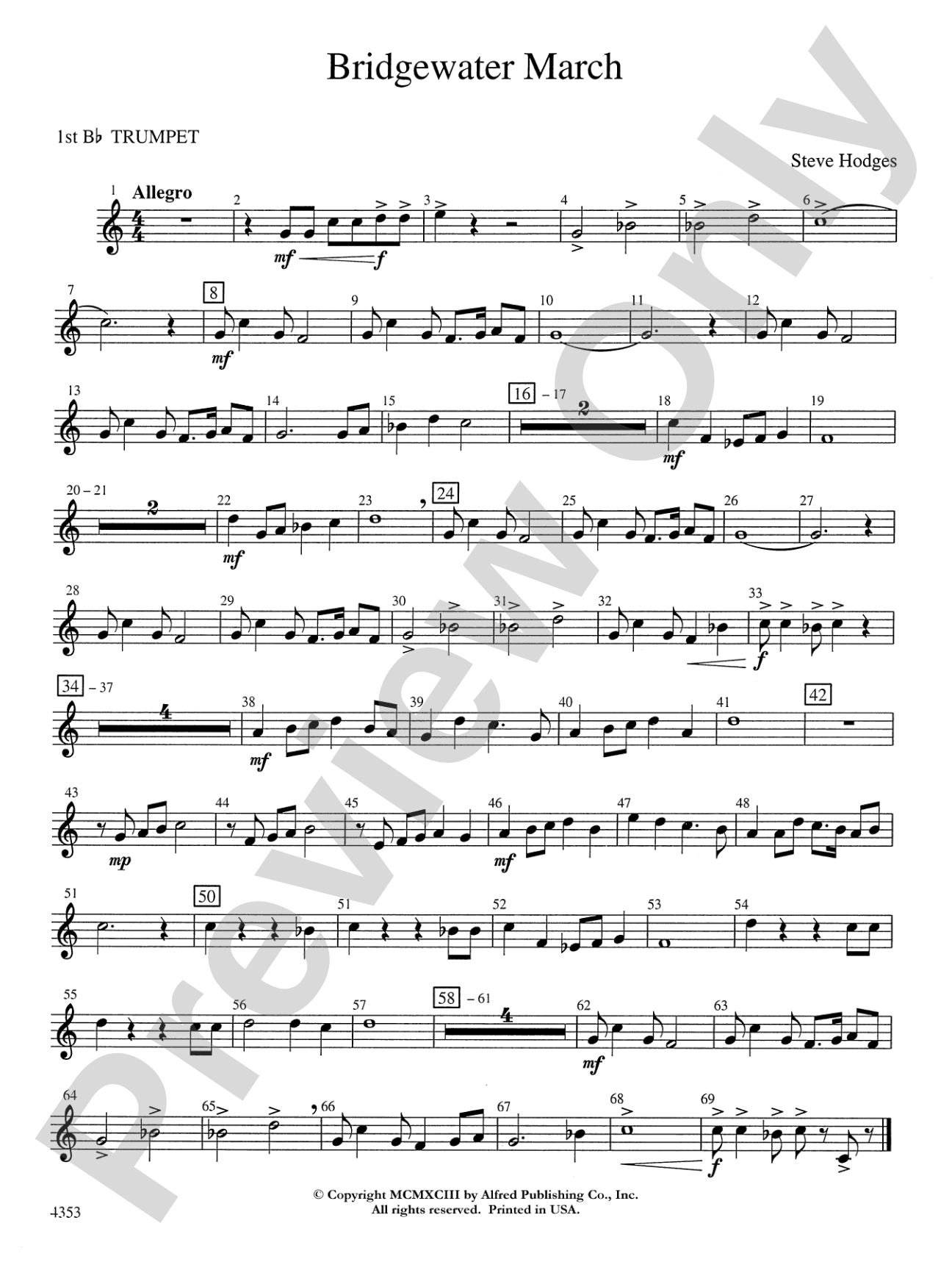 Bridgewater March: 1st B-flat Trumpet