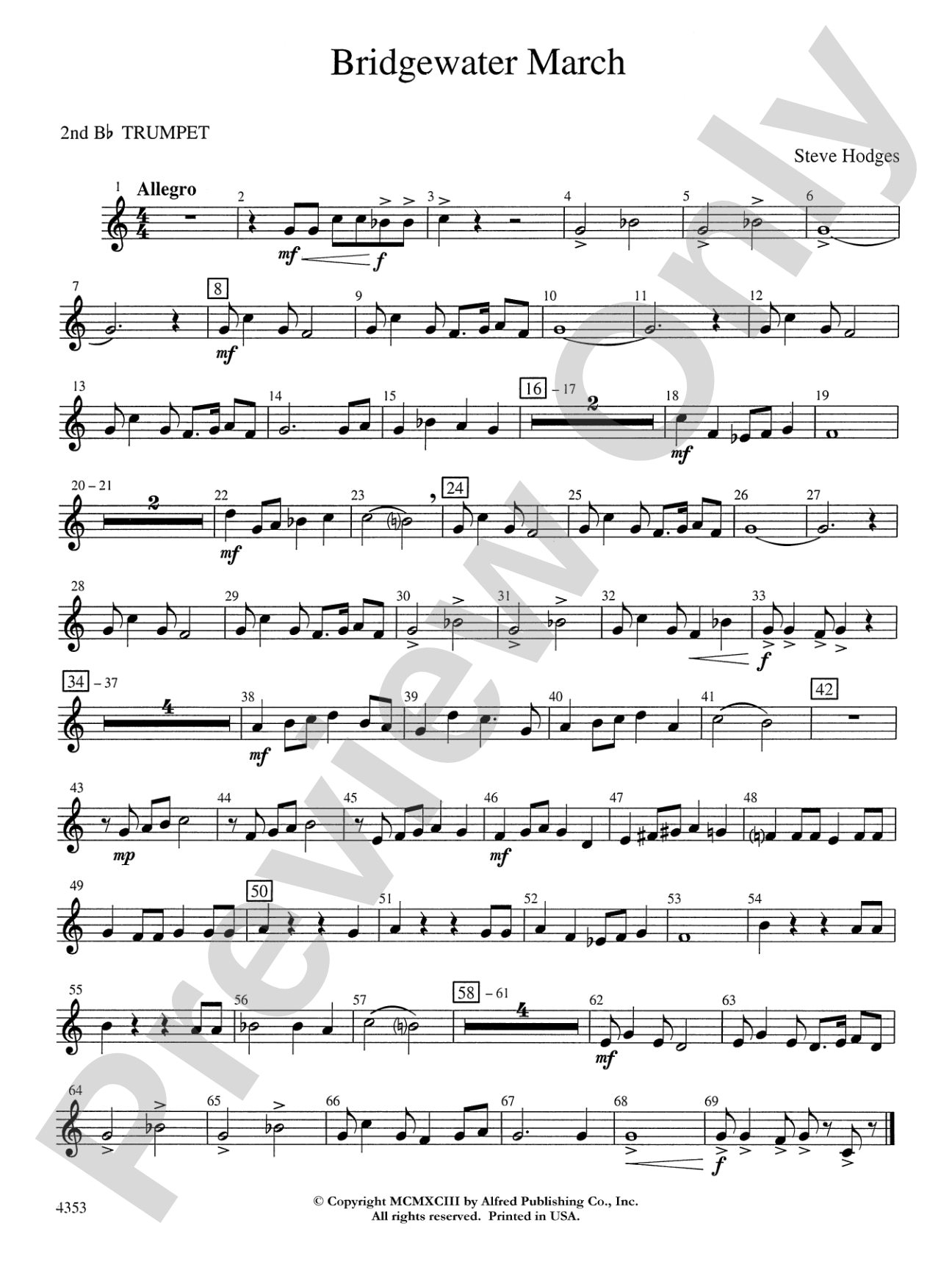 Bridgewater March: 2nd B-flat Trumpet