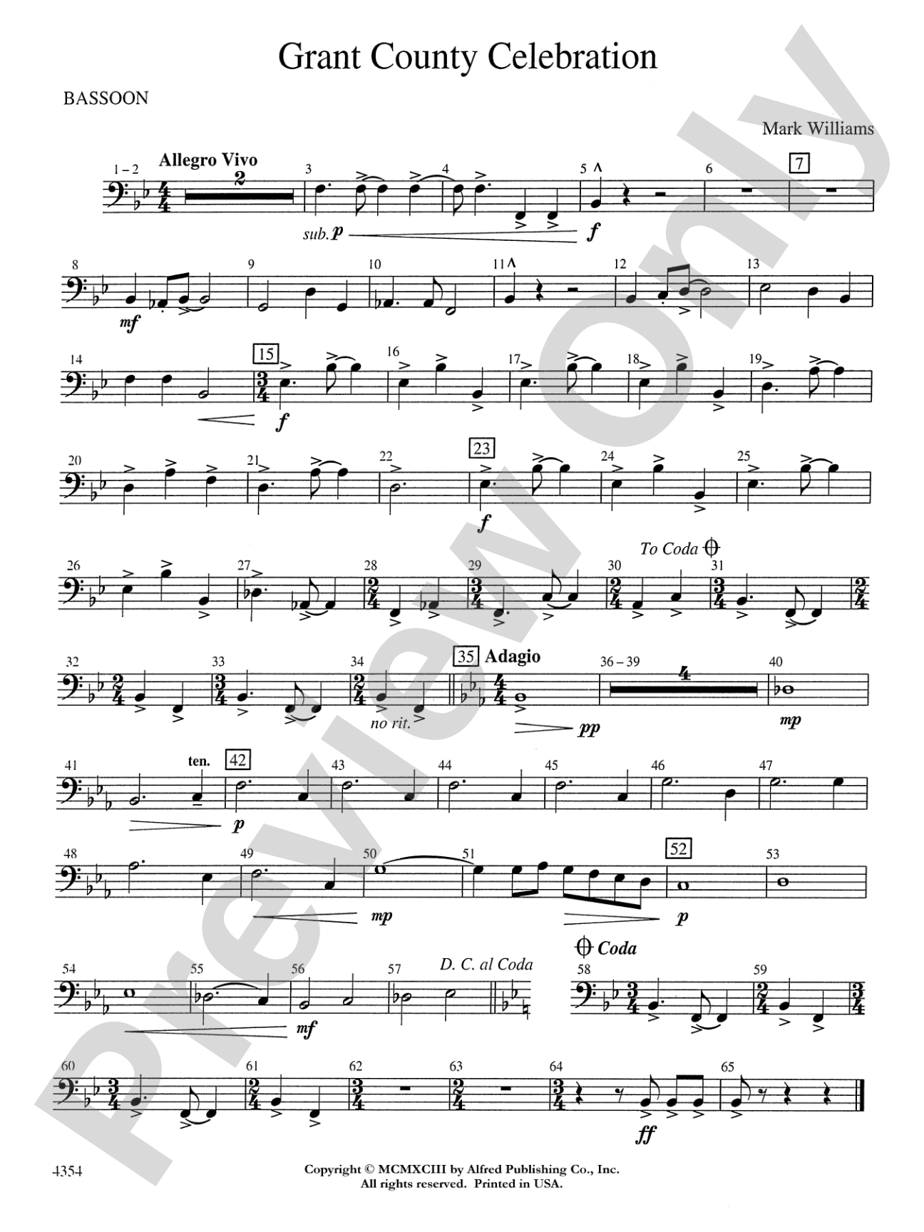 Grant County Celebration: Bassoon
