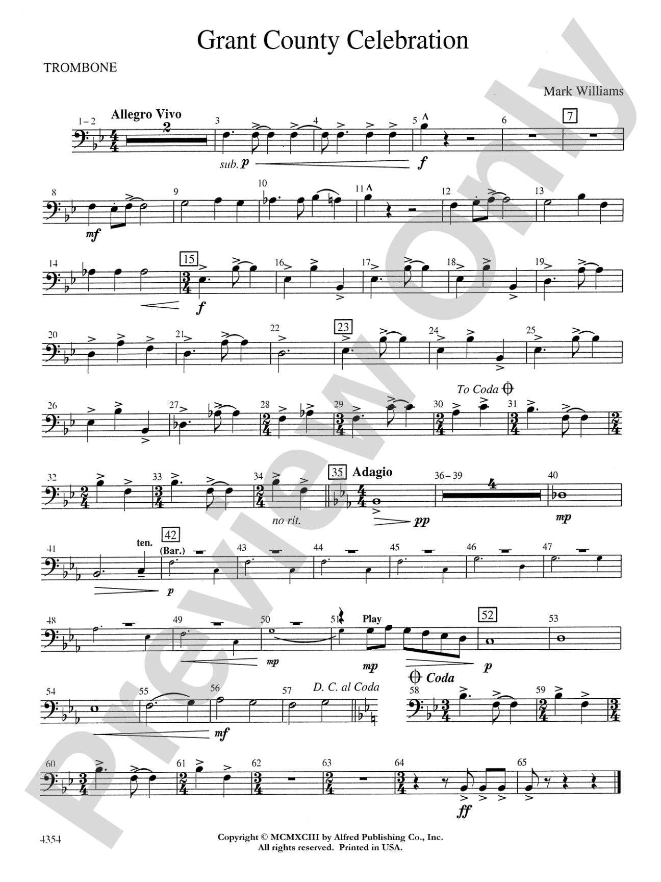 Grant County Celebration: 1st Trombone