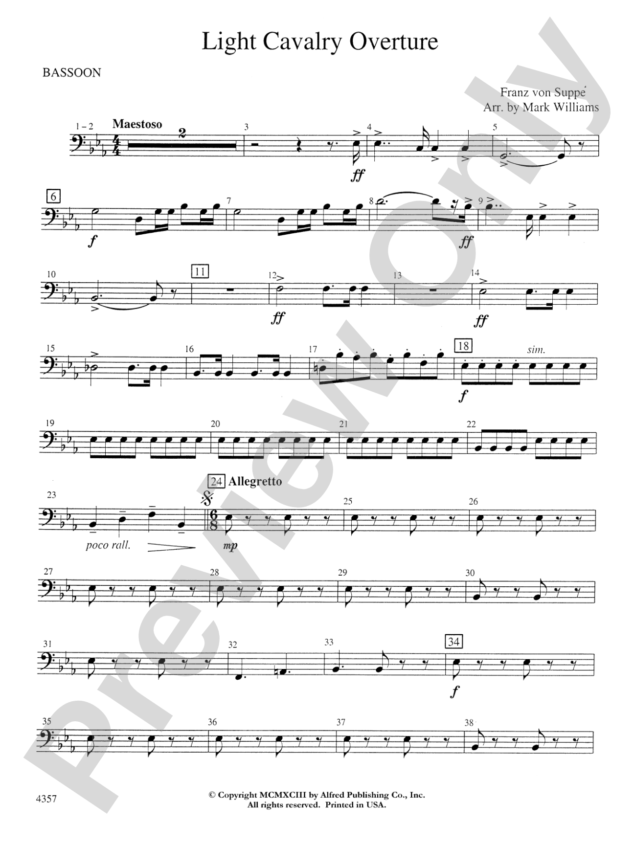 Light Cavalry Overture: Bassoon