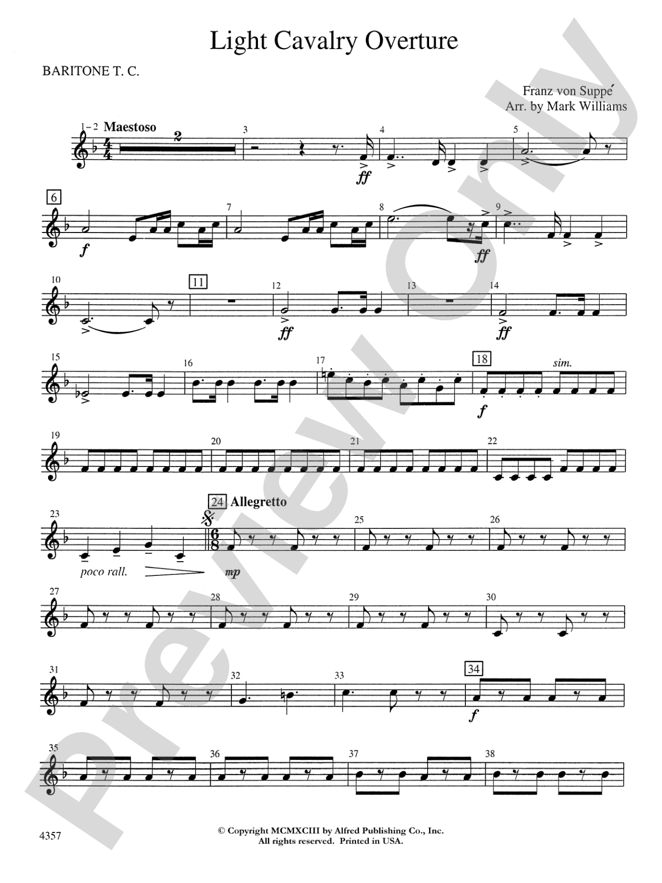 Light Cavalry Overture: Baritone T.C.