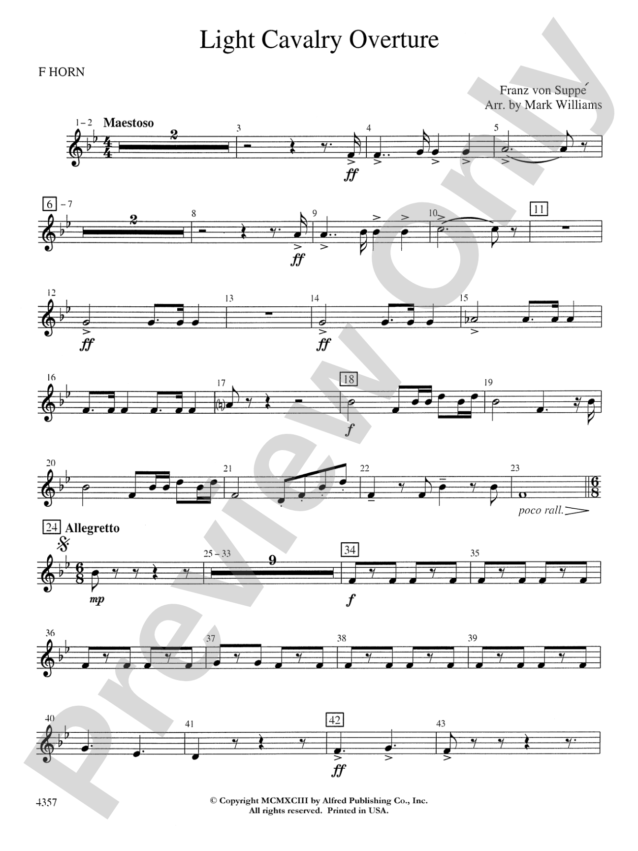 Light Cavalry Overture: 1st F Horn