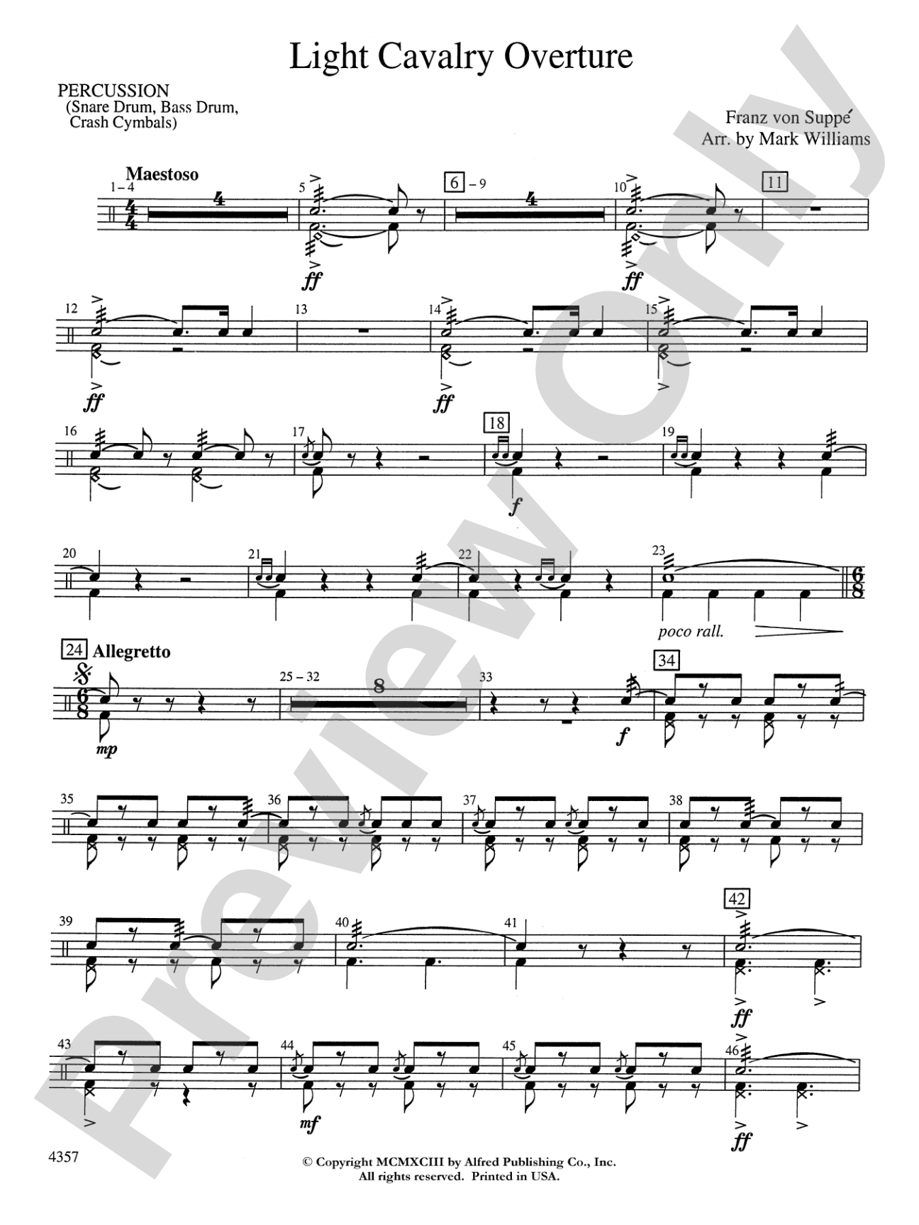 Light Cavalry Overture: 1st Percussion