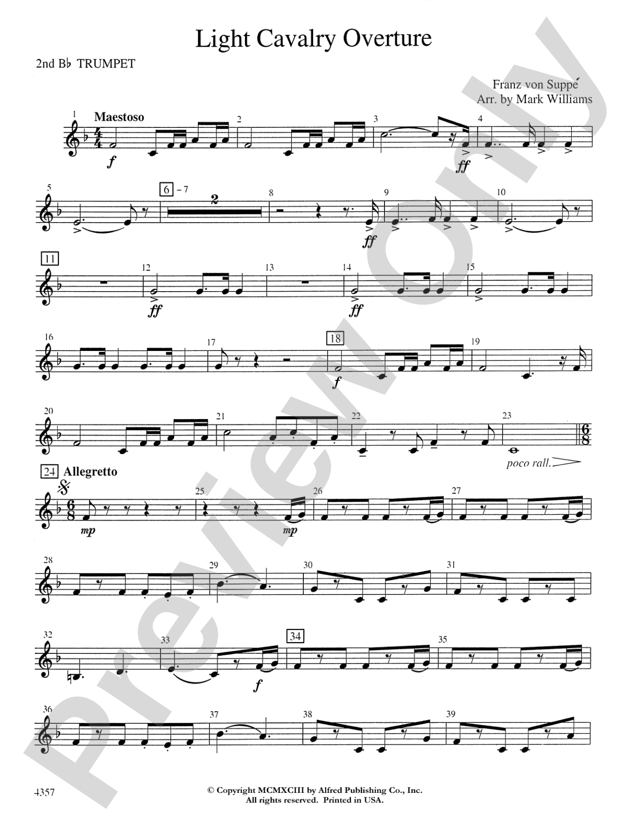 Light Cavalry Overture: 2nd B-flat Trumpet