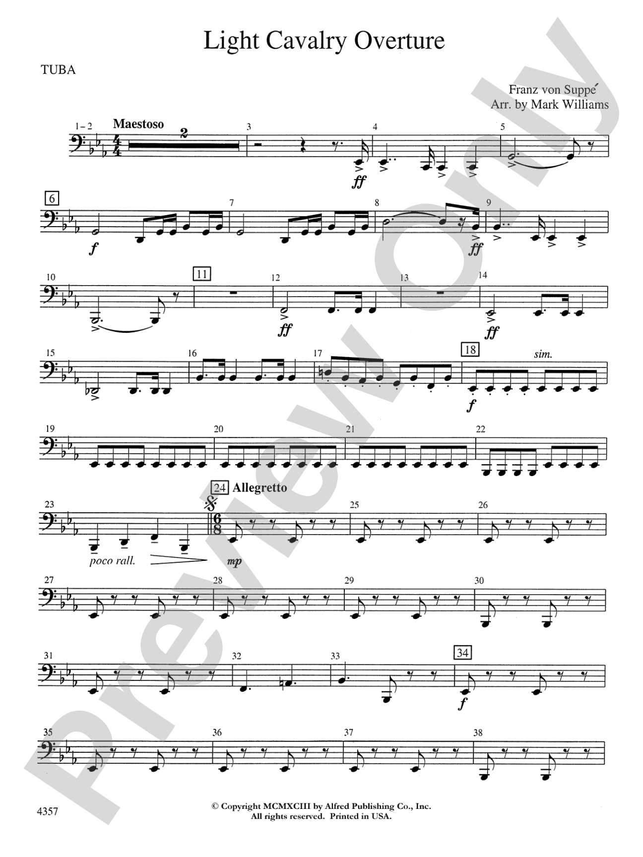 Light Cavalry Overture: Tuba