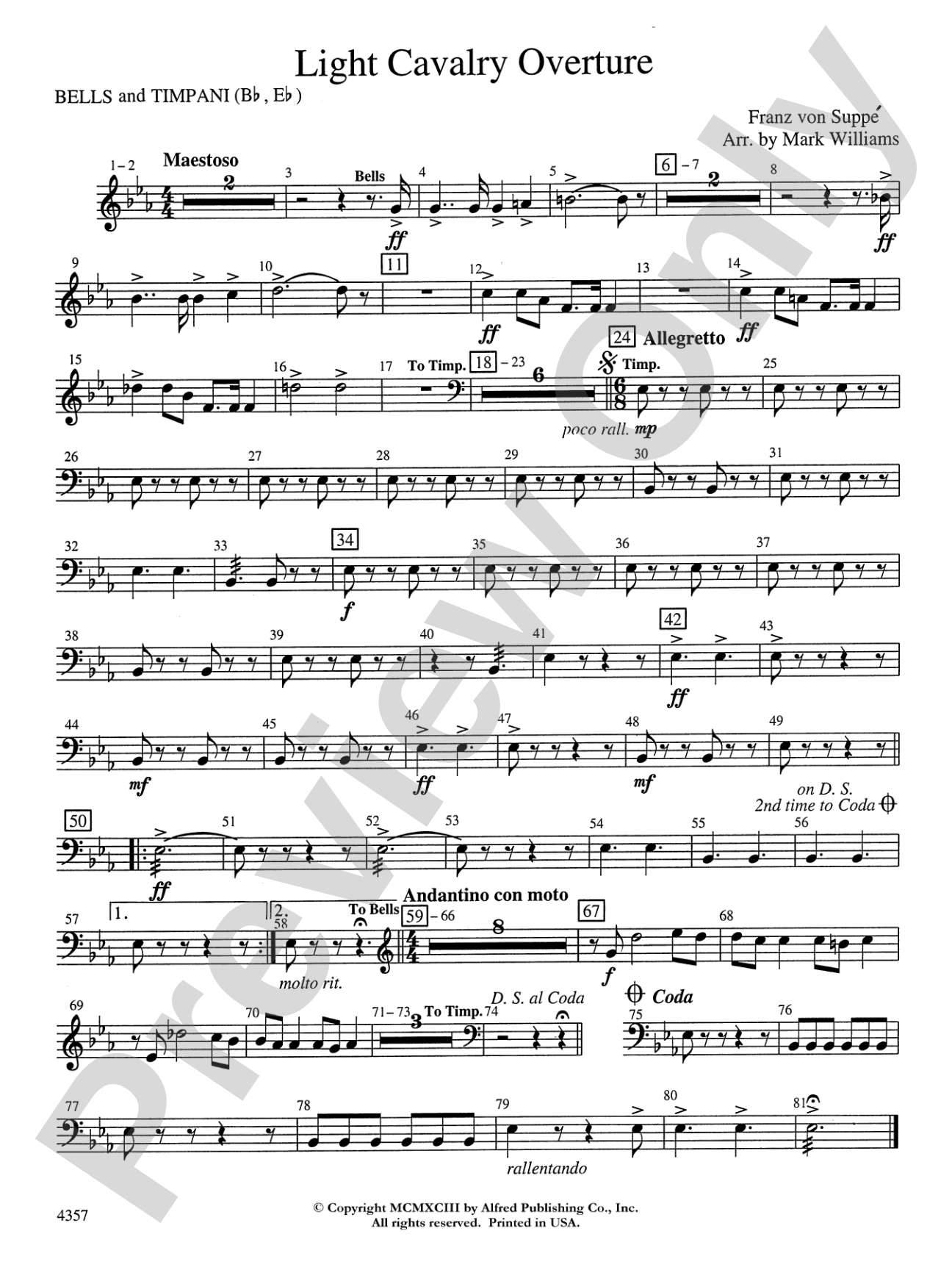 Light Cavalry Overture: Timpani