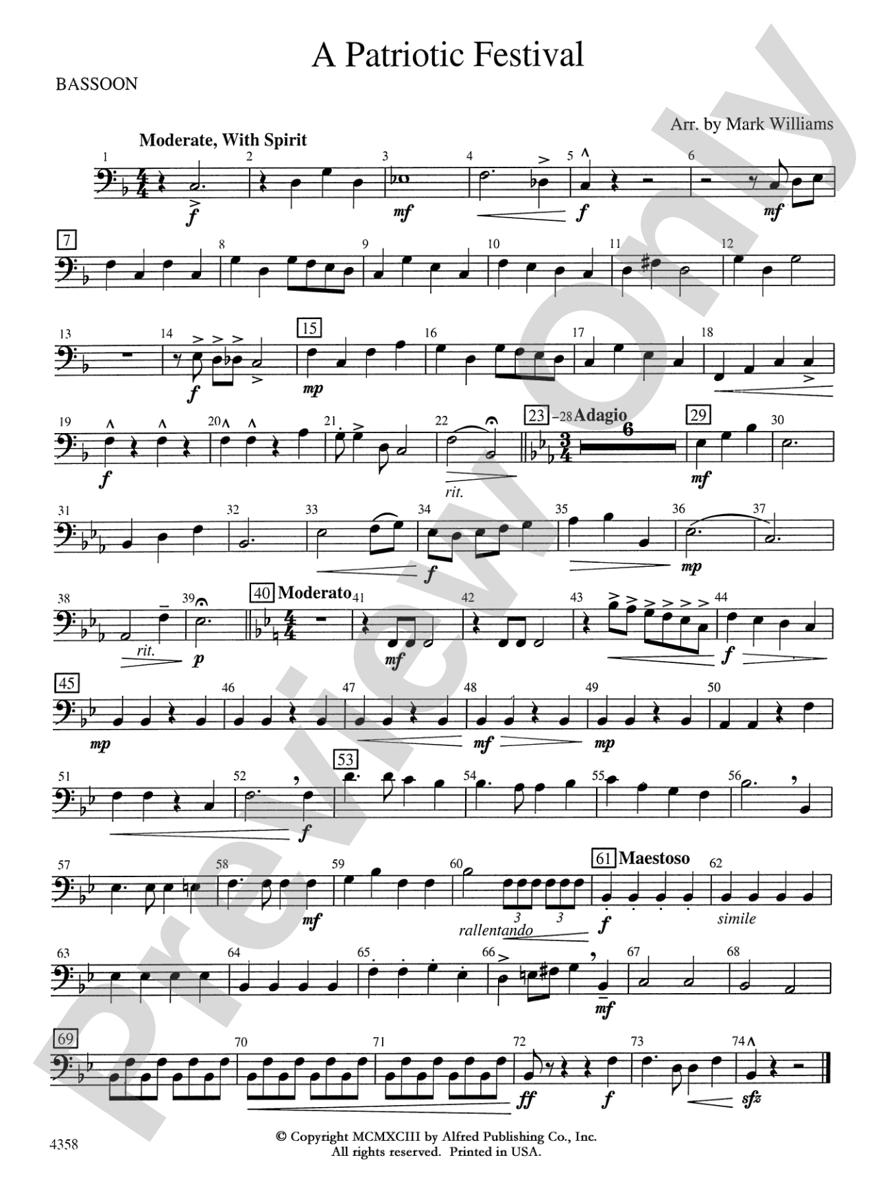 A Patriotic Festival: Bassoon